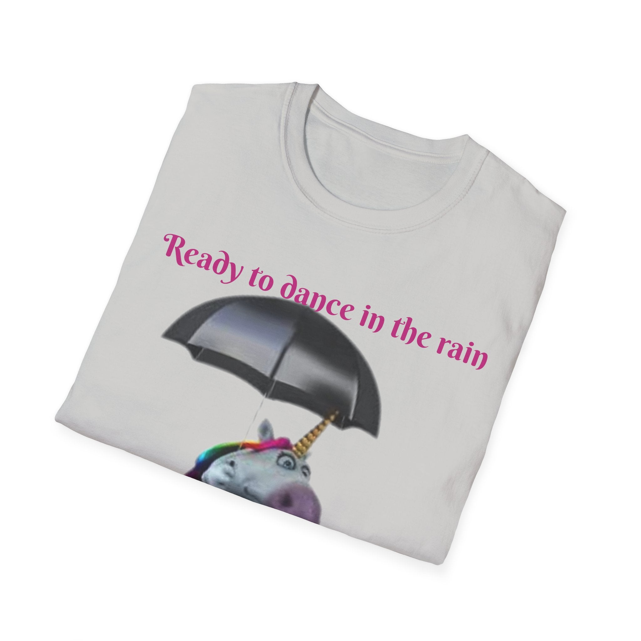 Ready to Dance In The Rain With A Splash Of Style Unicorn Unisex Softstyle T-Shirt