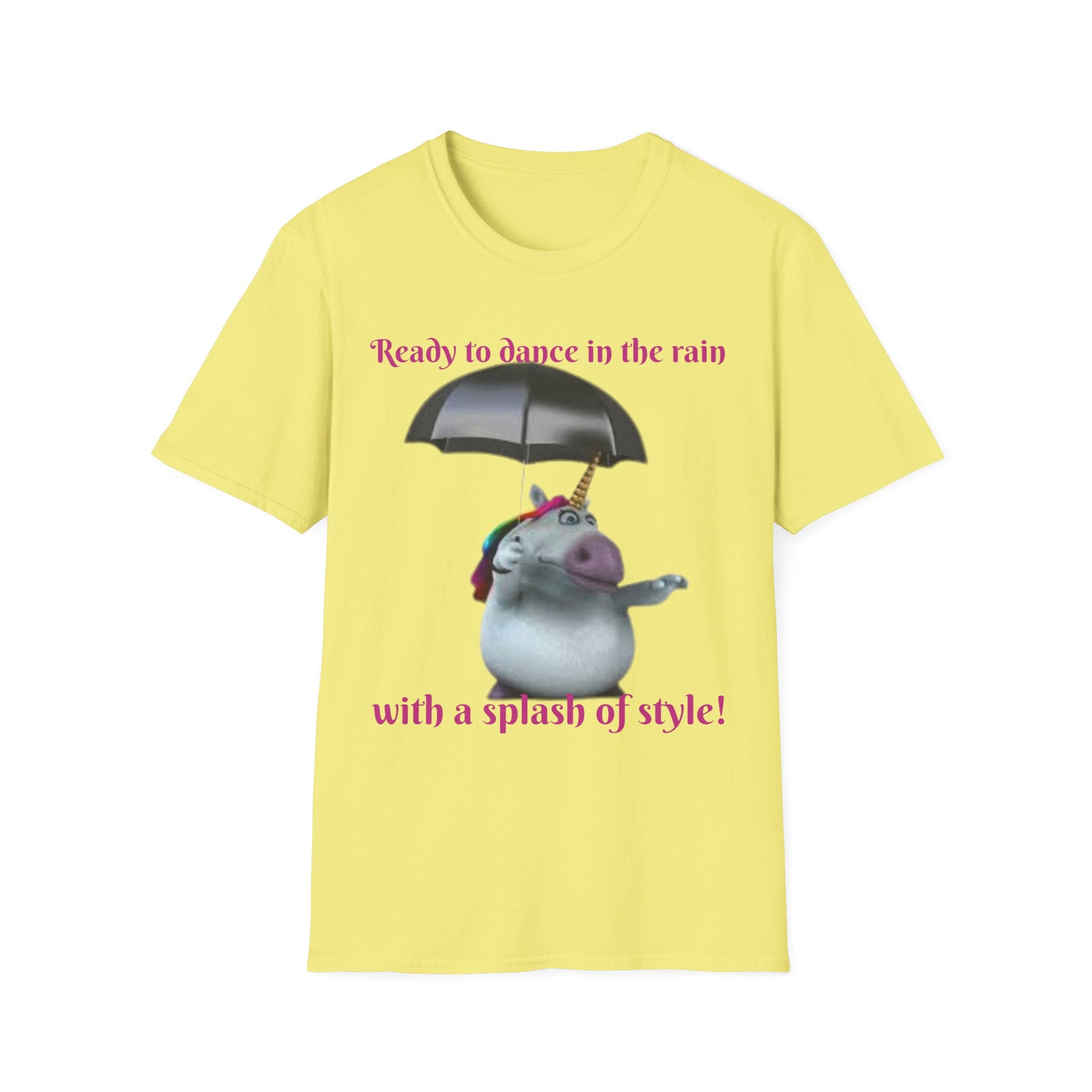 Ready to Dance In The Rain With A Splash Of Style Unicorn Unisex Softstyle T-Shirt