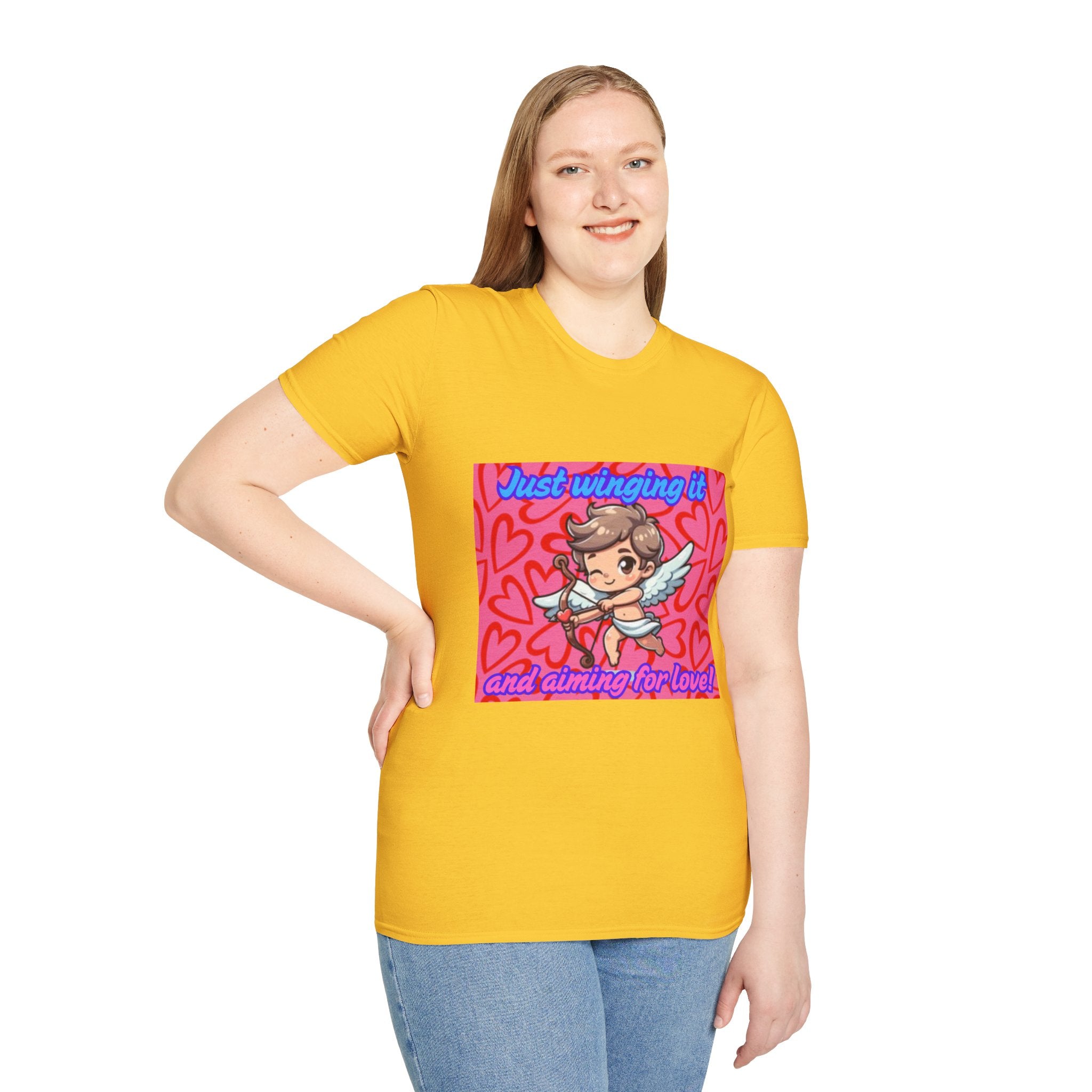 Just Winging It And Aiming For Love Unisex Softstyle T-Shirt