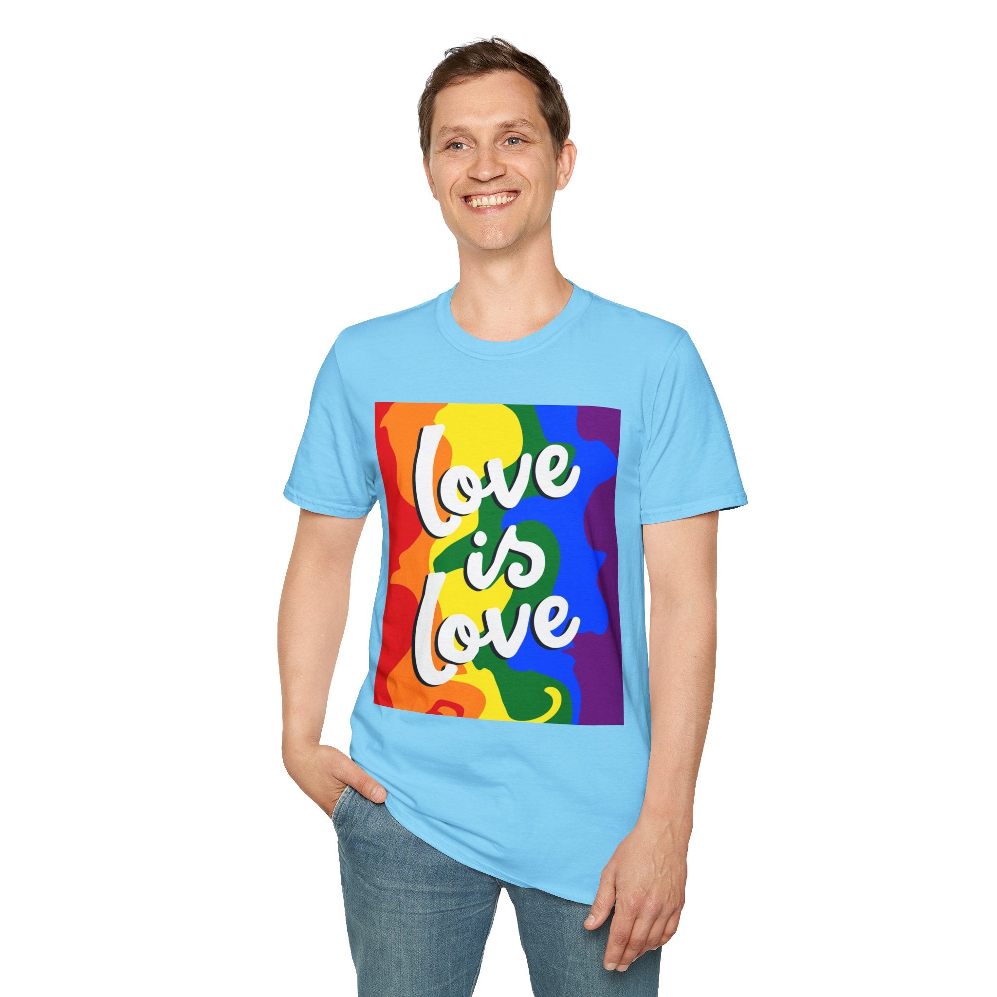 Colorful Pride Love is Love Unisex Softstyle T-Shirt