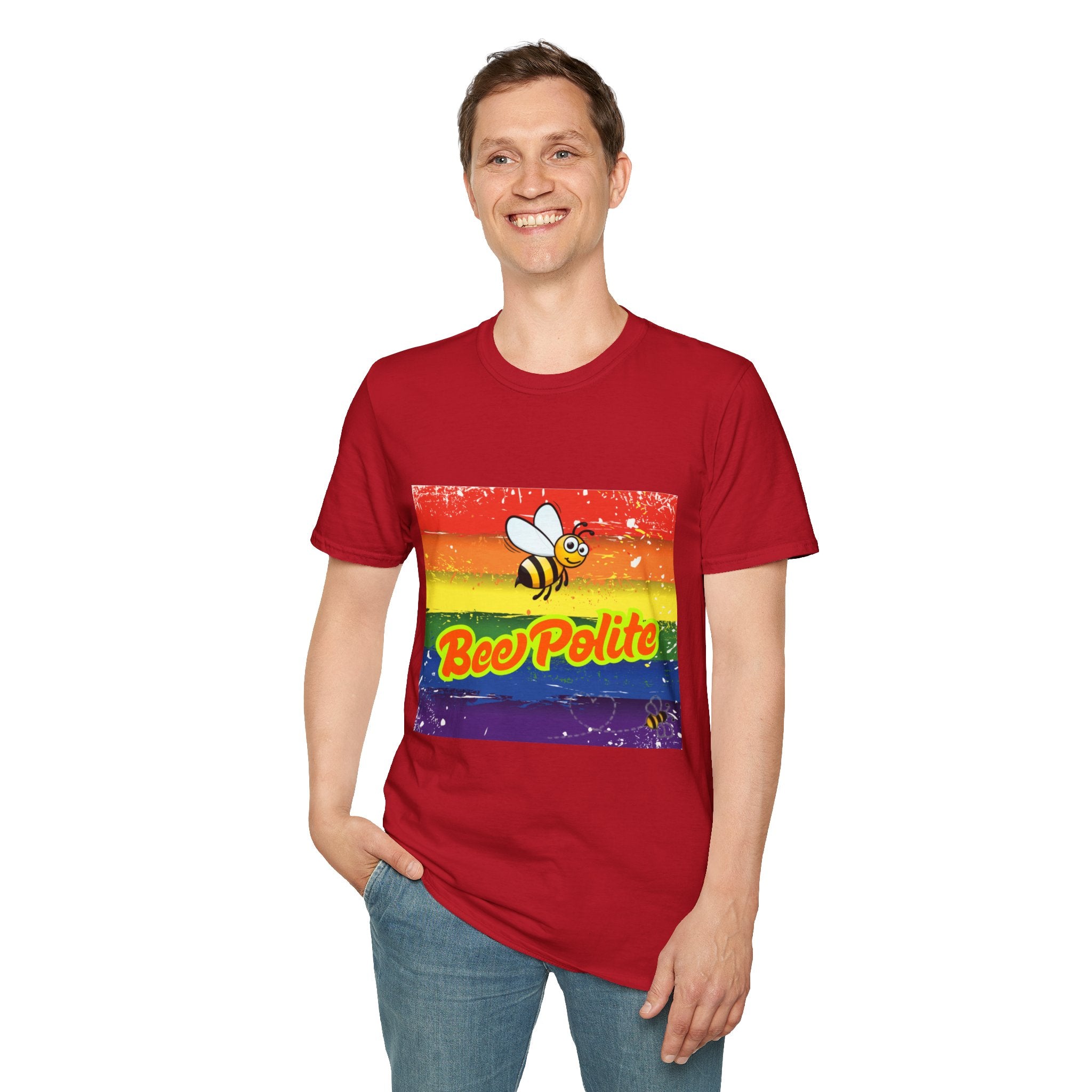 Bee Polite Rainbow Unisex Softstyle T-Shirt