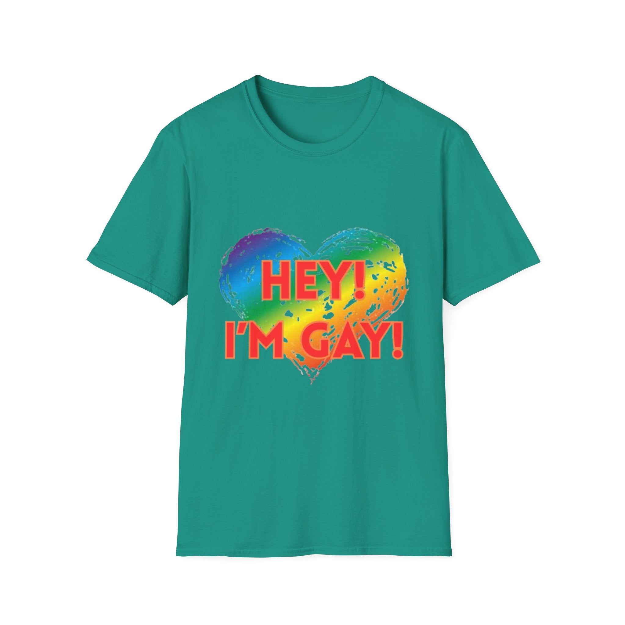 Hey I'm Gay! Unisex Softstyle T-Shirt
