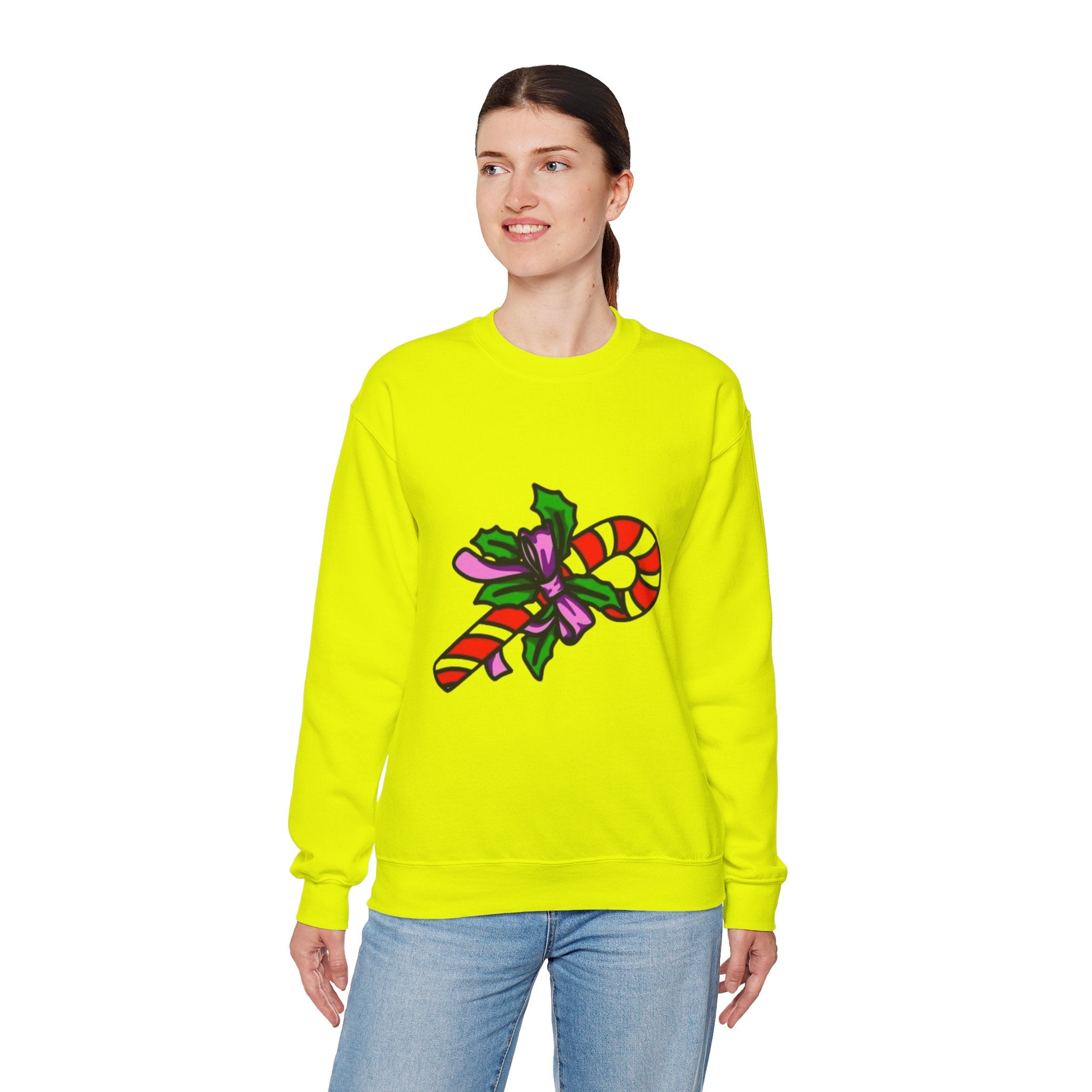 Festive Candy Cane Unisex Heavy Blend™ Crewneck Sweatshirt