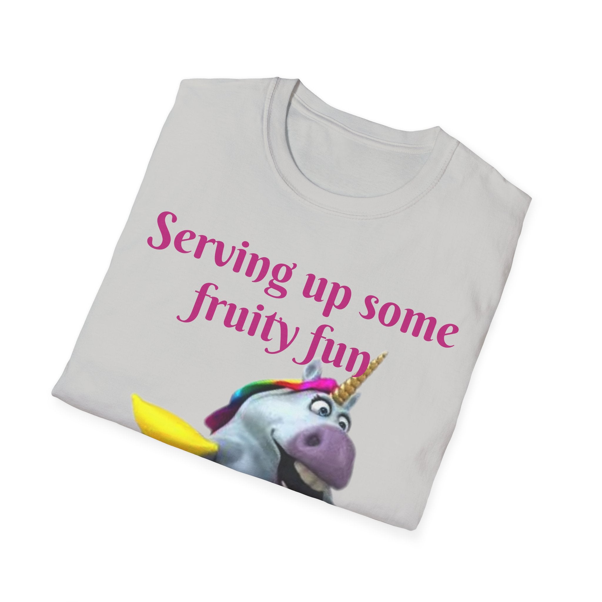 Serving Up Some Fruity Fun Let's Go Bananas Unicorn Unisex Softstyle T-Shirt