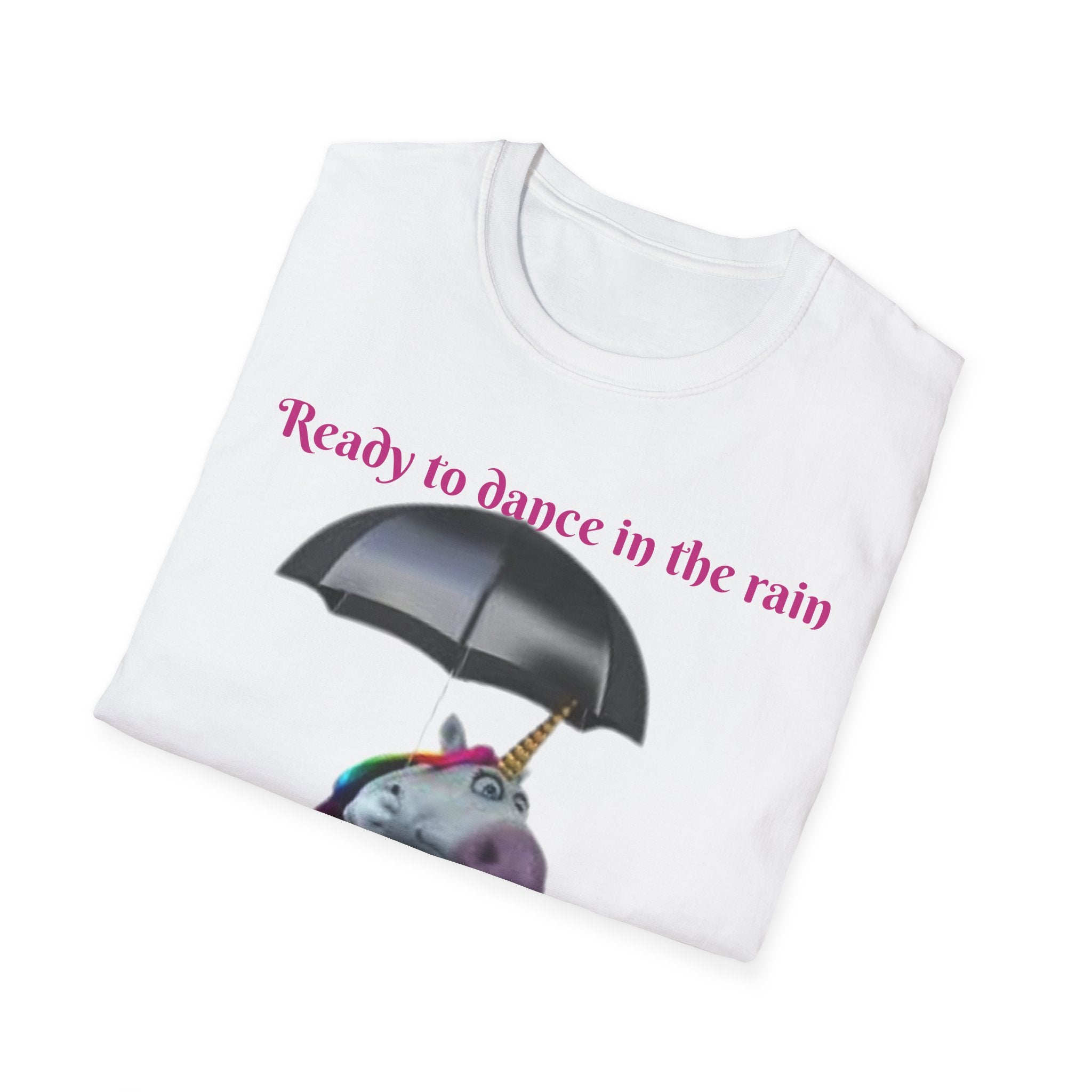 Ready to Dance In The Rain With A Splash Of Style Unicorn Unisex Softstyle T-Shirt