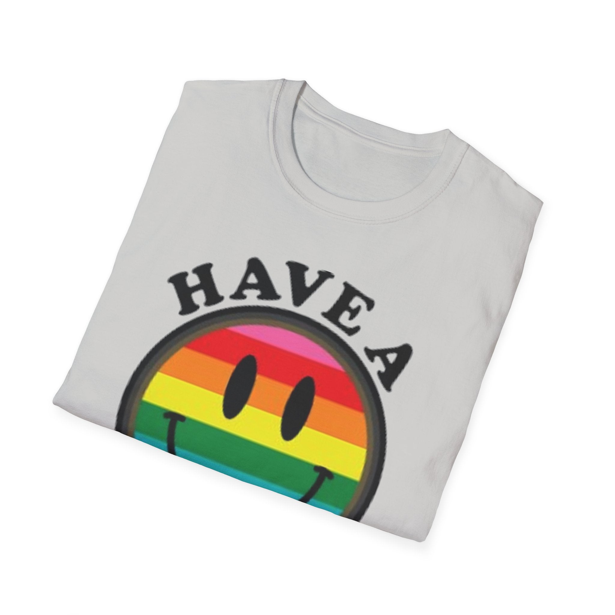 Have A Gay Day Rainbow Smile Unisex Softstyle T-Shirt