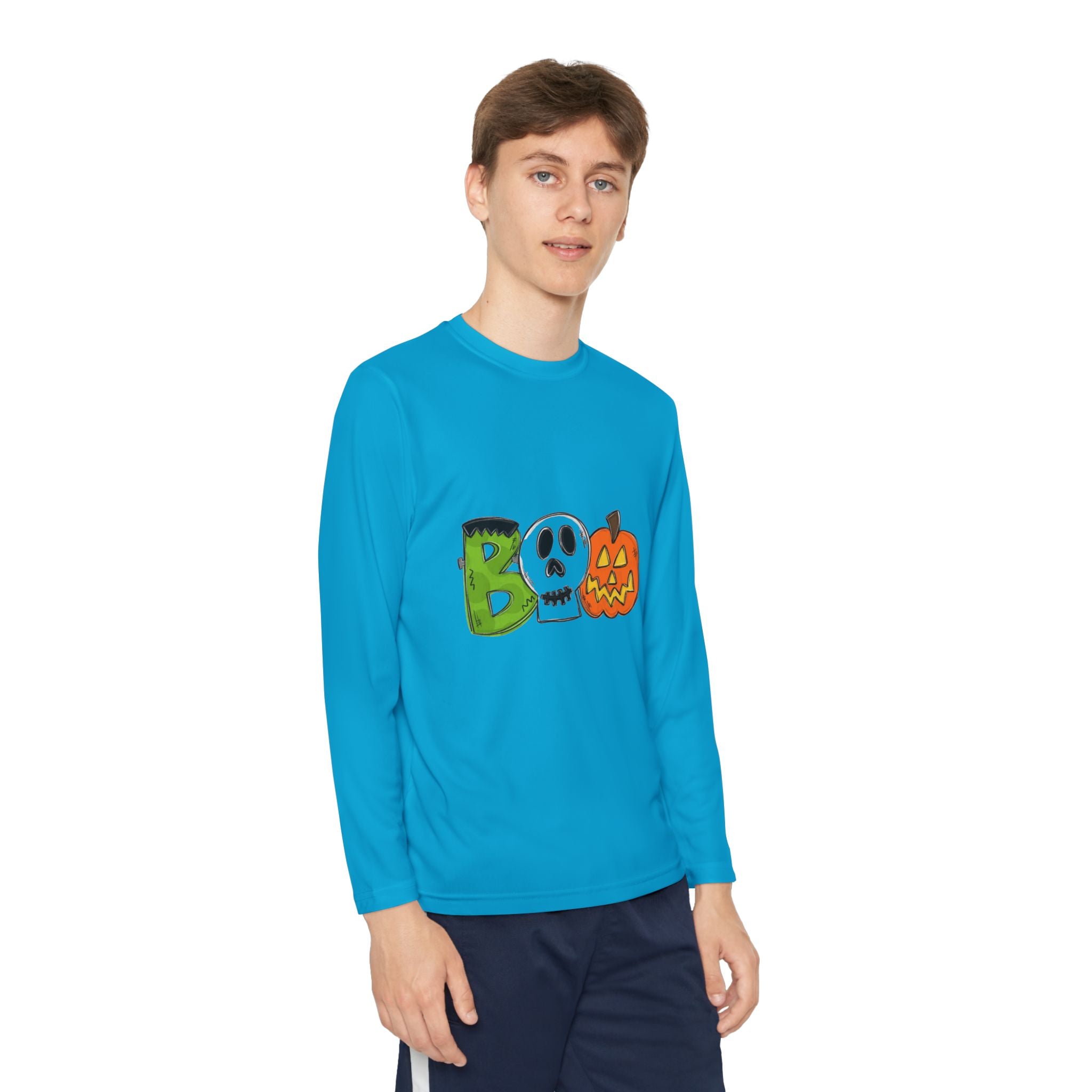 Youth Halloween Boo Long Sleeve Competitor T-Shirt