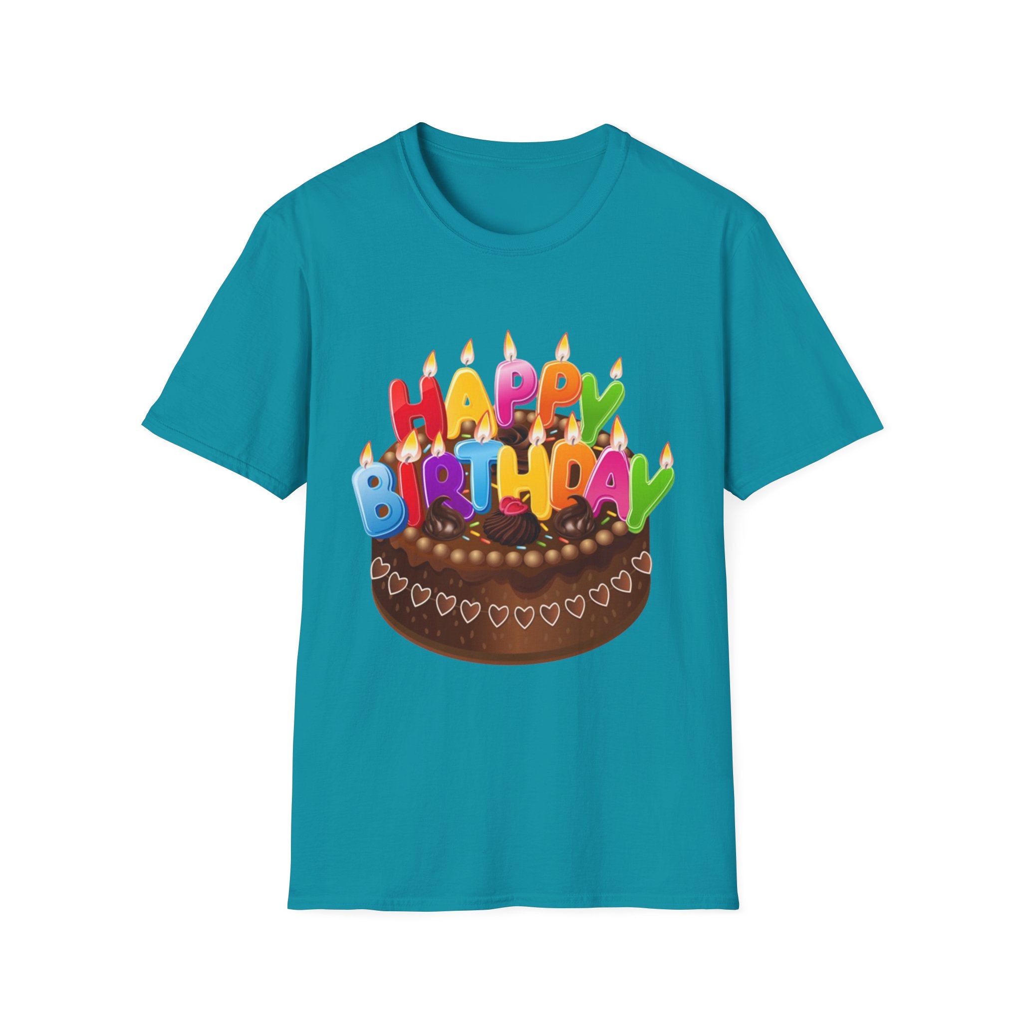 Happy Birthday Cake Unisex Softstyle T-Shirt Personalize It!