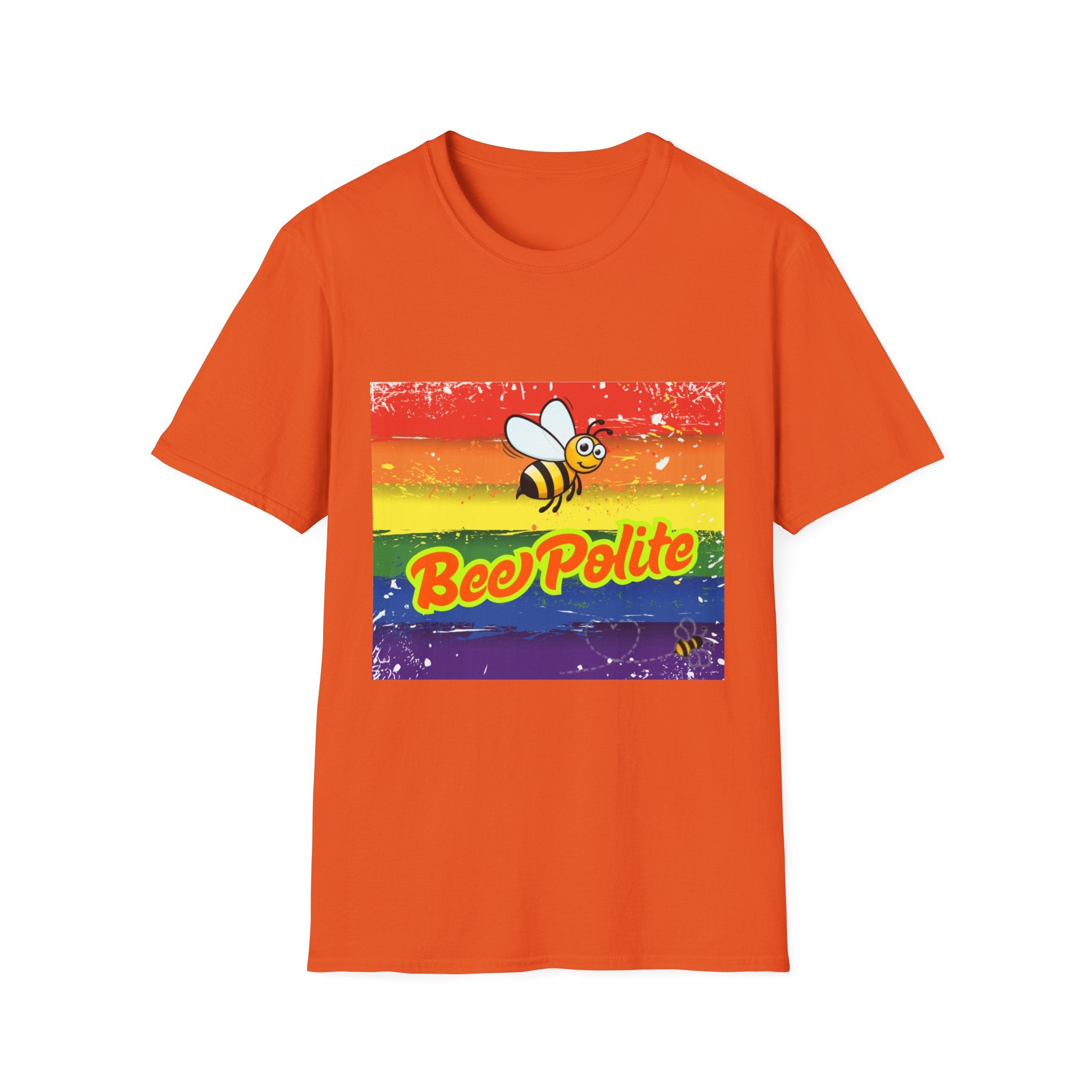 Bee Polite Rainbow Unisex Softstyle T-Shirt