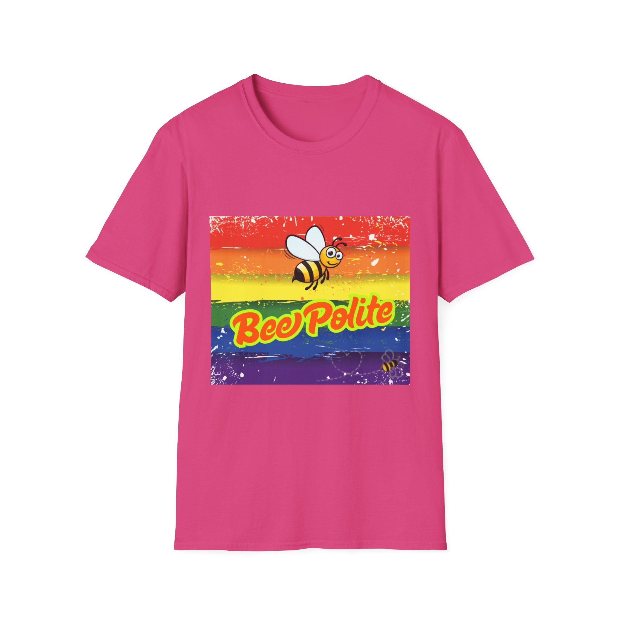 Bee Polite Rainbow Unisex Softstyle T-Shirt