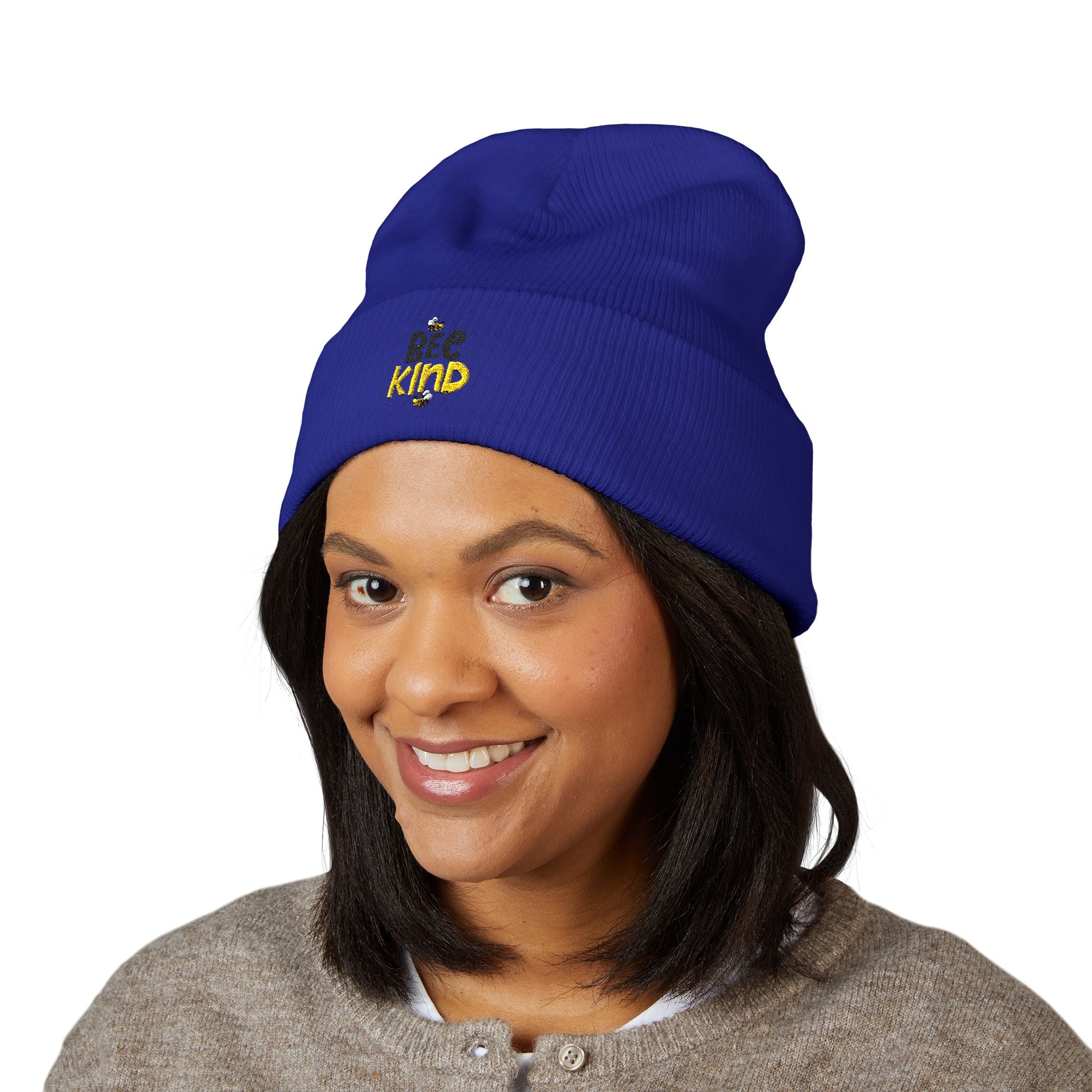 Bee Kind Embroidered Cuffed Beanie