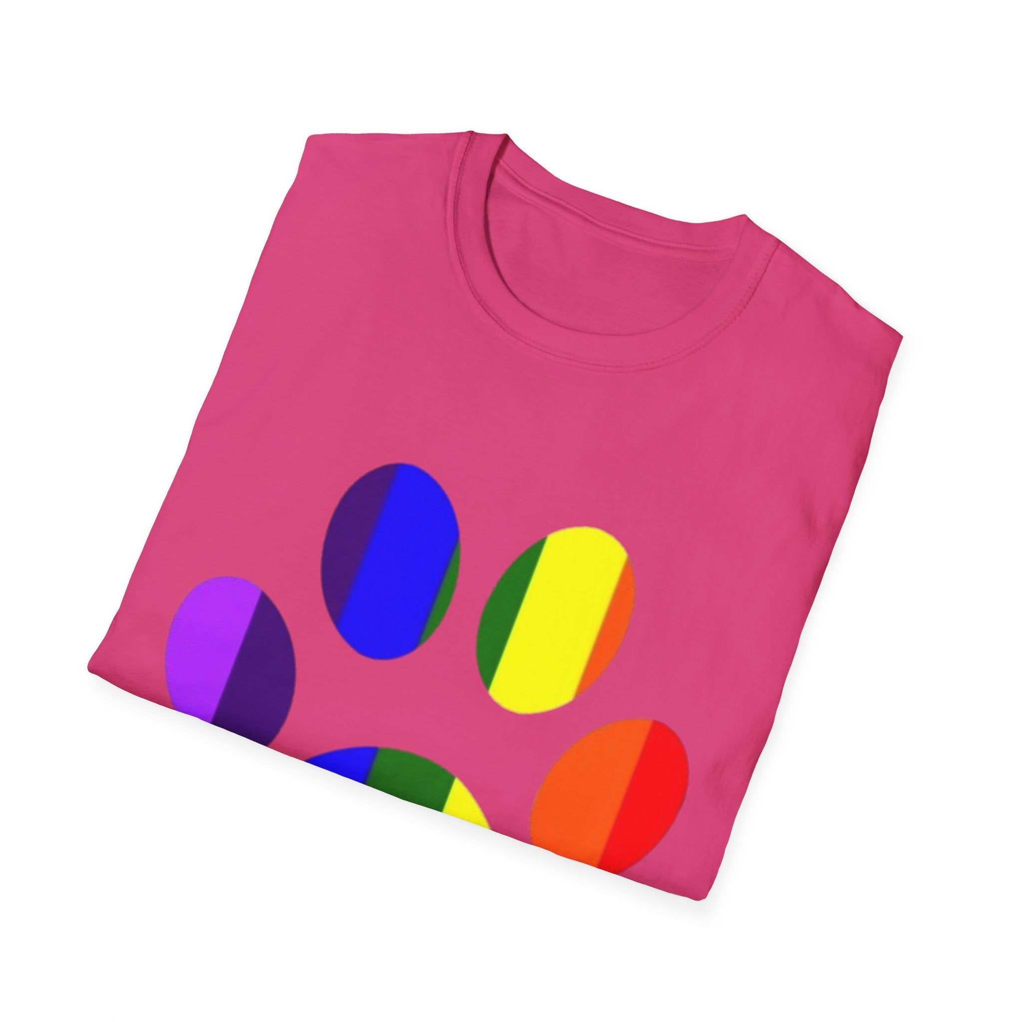 Pride Paw Print Unisex Softstyle T-Shirt
