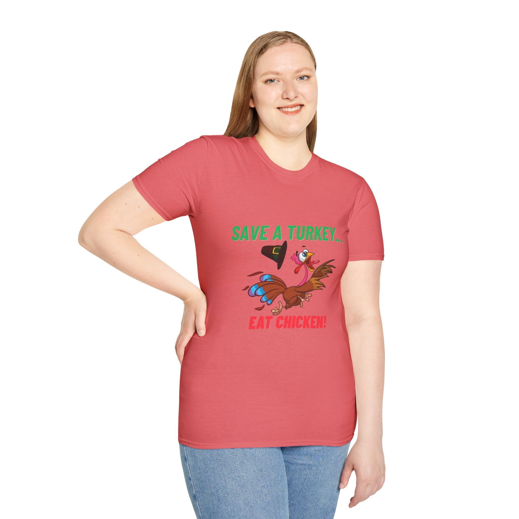 Save A Turkey... Eat Chicken Unisex Softstyle T-Shirt