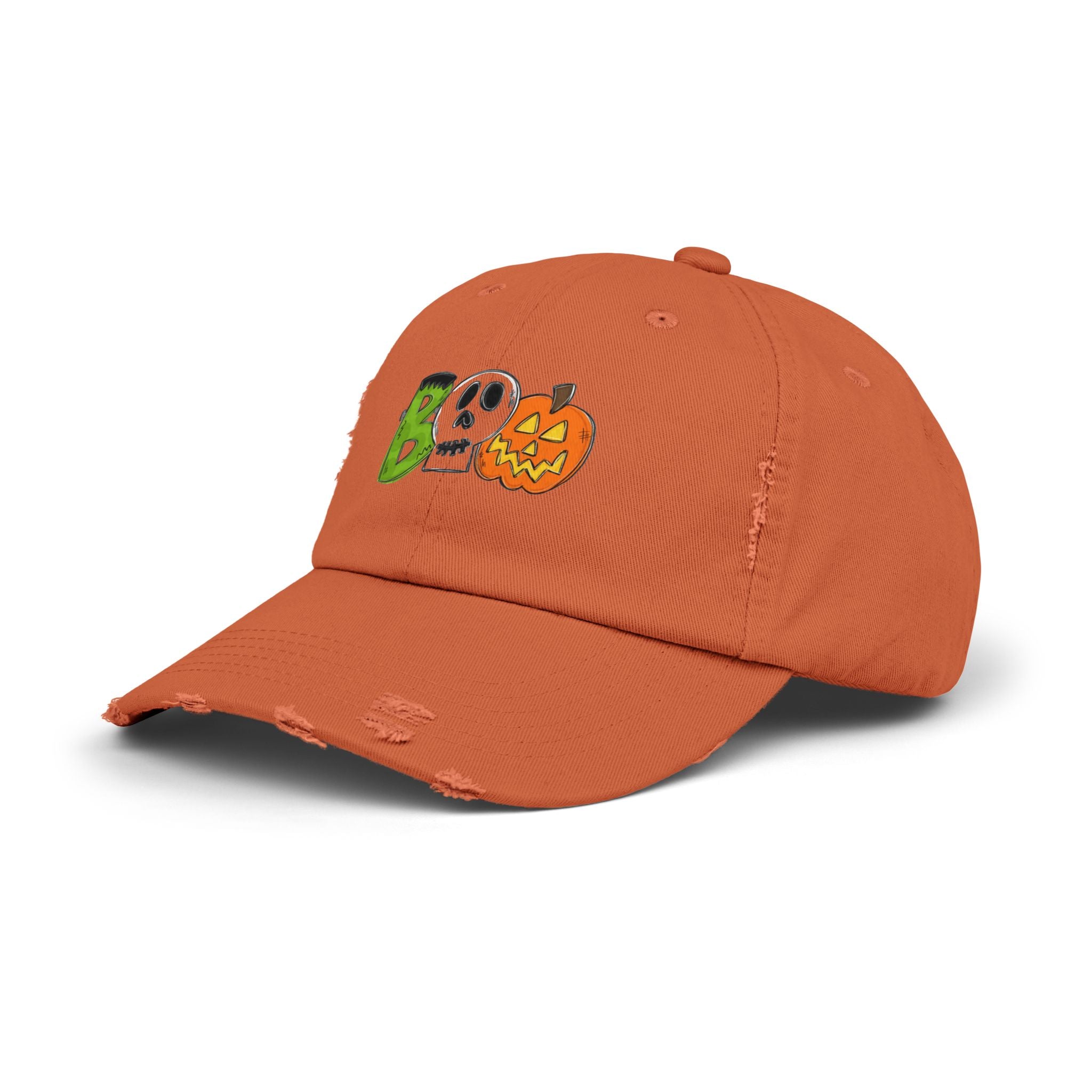 Halloween BOO Unisex Distressed Cap
