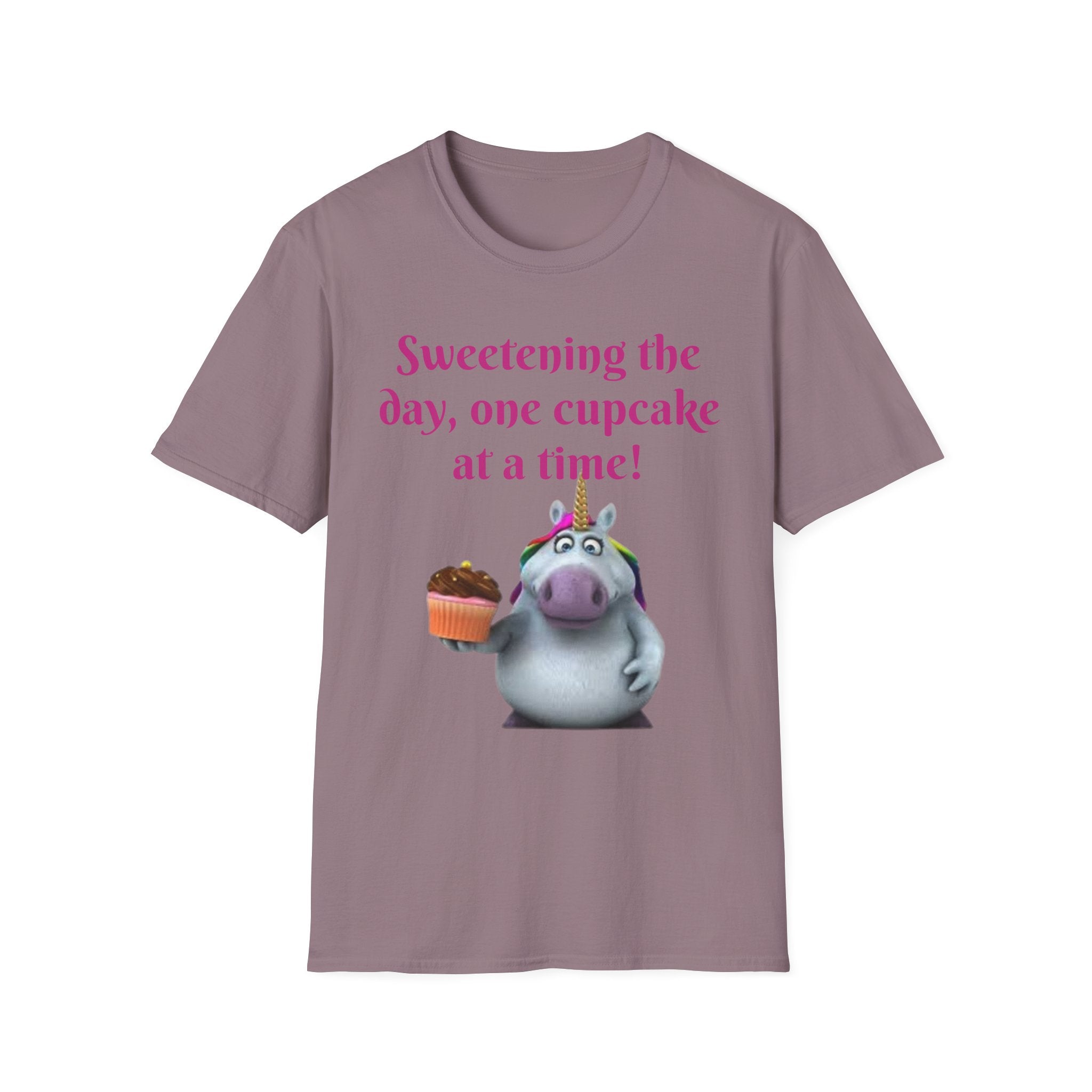 Sweetening The Day, One Cupcake At A Time! Unicorn Unisex Softstyle T-Shirt