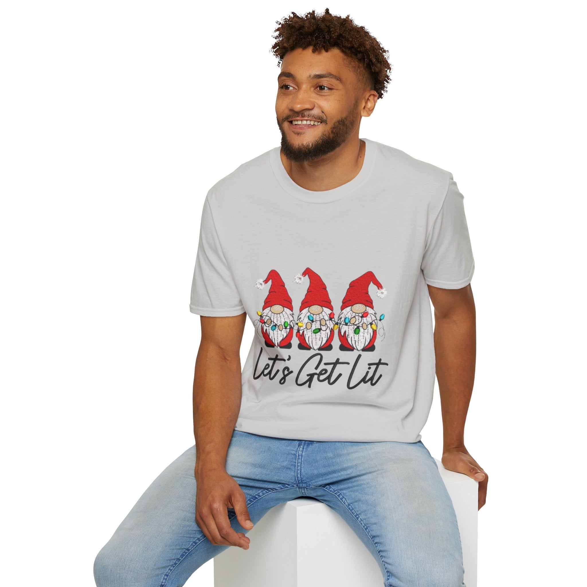 Let's Get Lit Gnome Unisex Softstyle T-Shirt