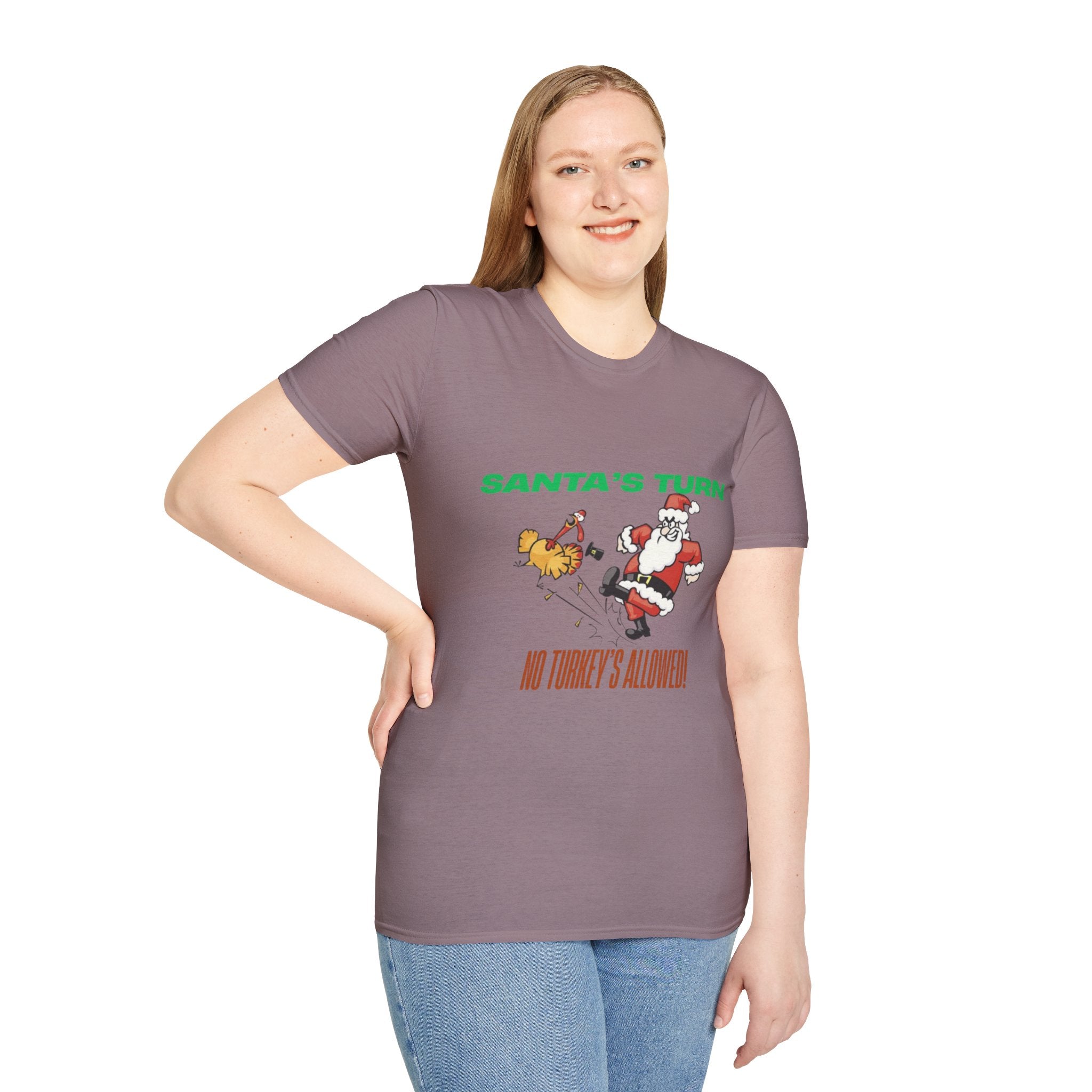 Santa's Turn No Turkey's Allowed Unisex Softstyle T-Shirt