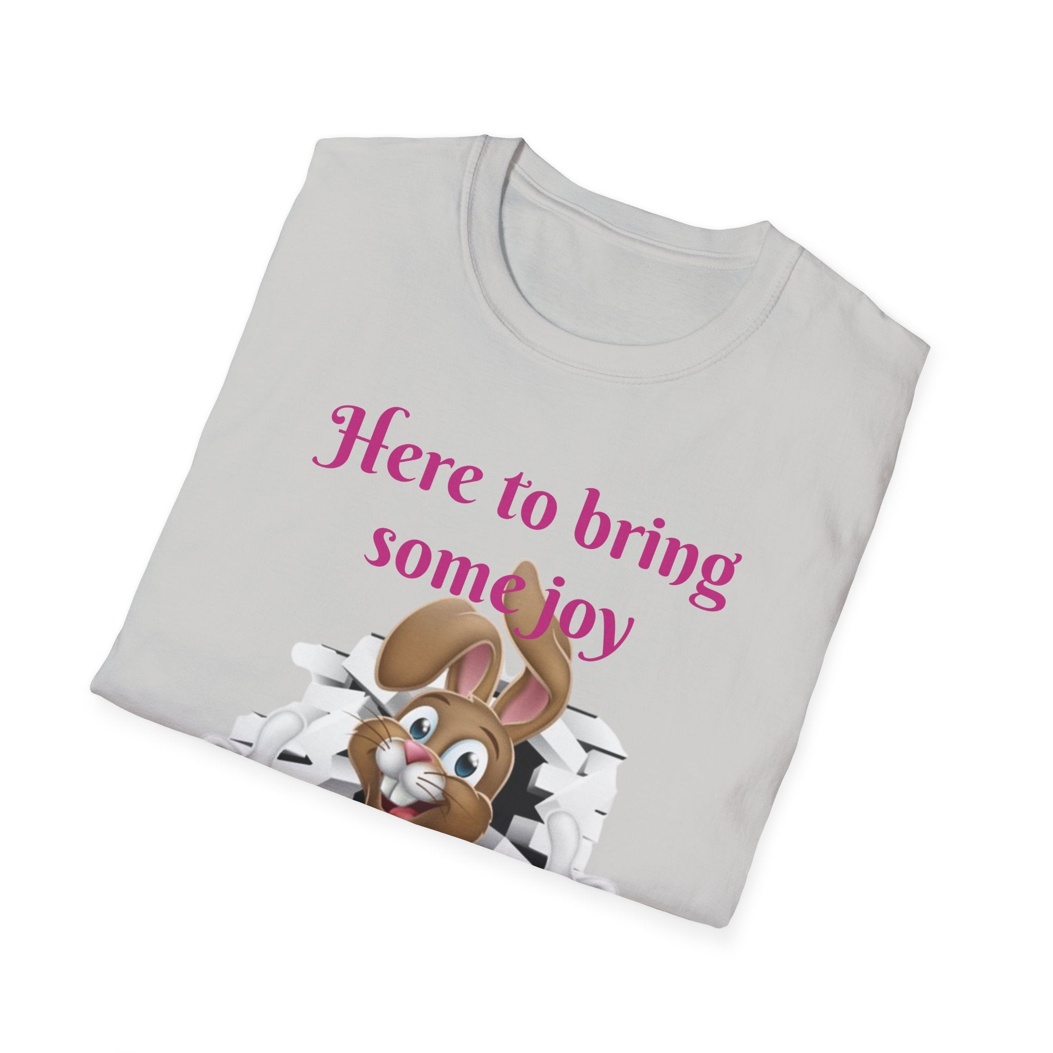 Here To Bring Some Joy Let's Hop Into Adventure Unisex Softstyle T-Shirt