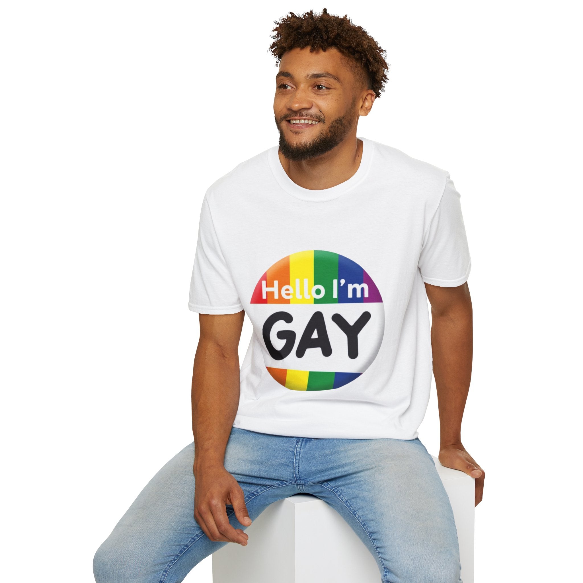 Hello I'm Gay Unisex Softstyle T-Shirt