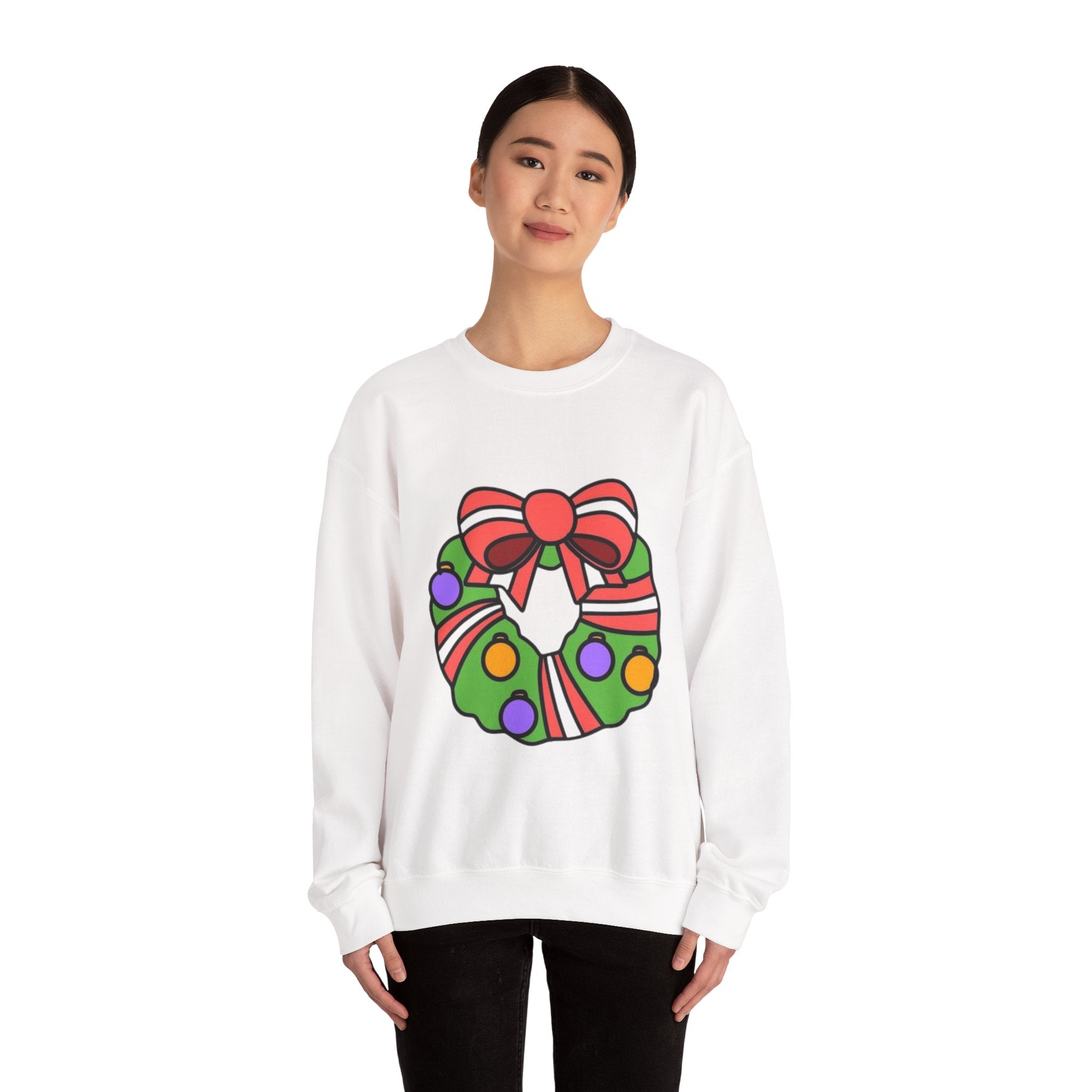 Holiday Wreath Unisex Heavy Blend™ Crewneck Sweatshirt