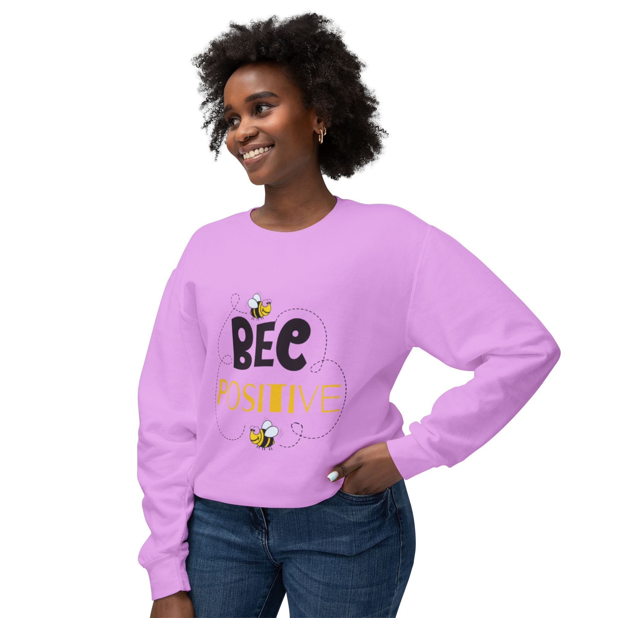 Bee Positive Unisex Lightweight Crewneck Sweatshirt