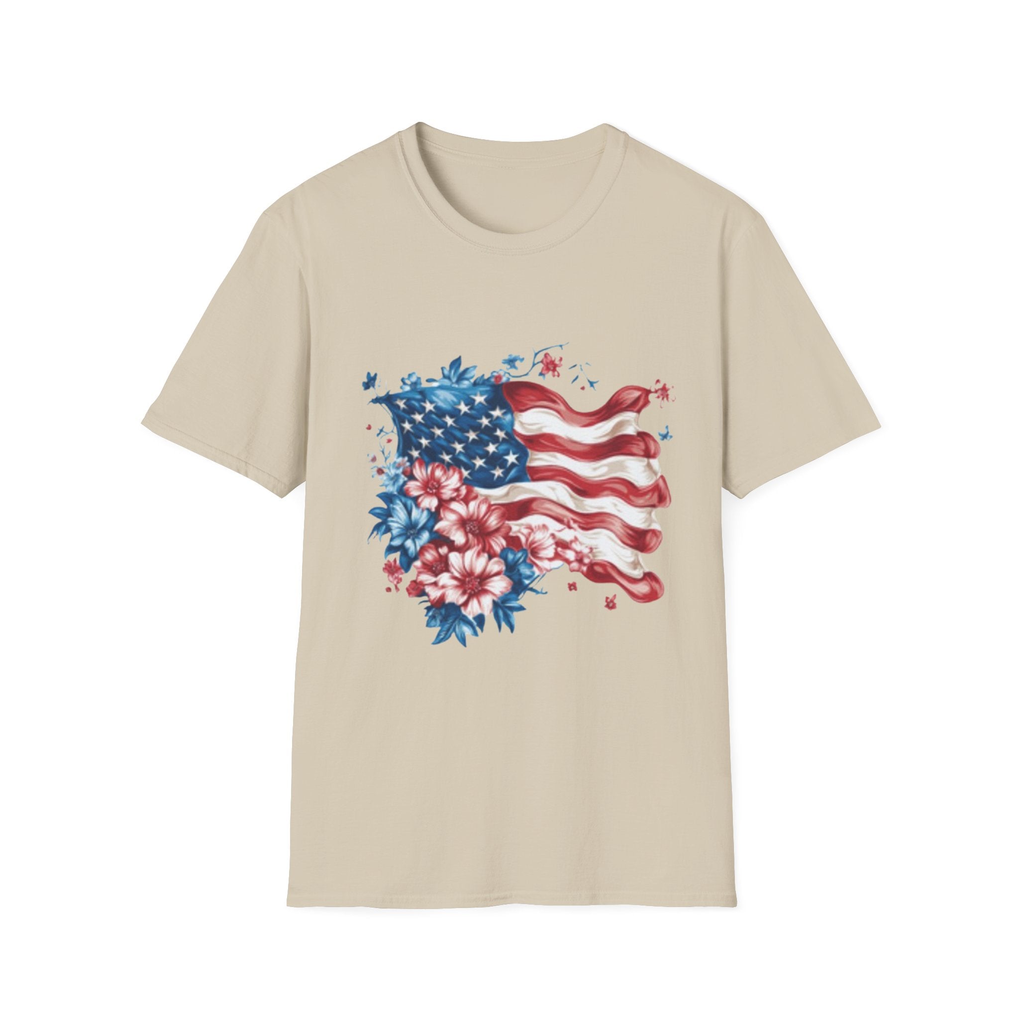 Patriotic USA Flag Unisex Softstyle T-Shirt