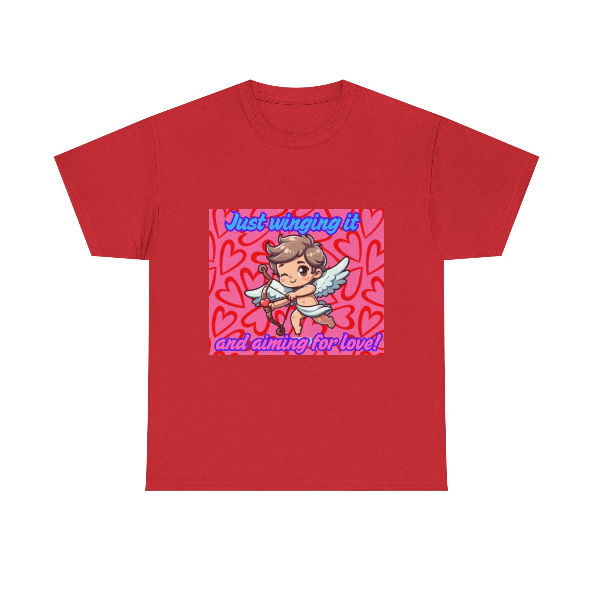 Just Winging It And Aiming For Love Unisex Heavy Cotton T-Shirt