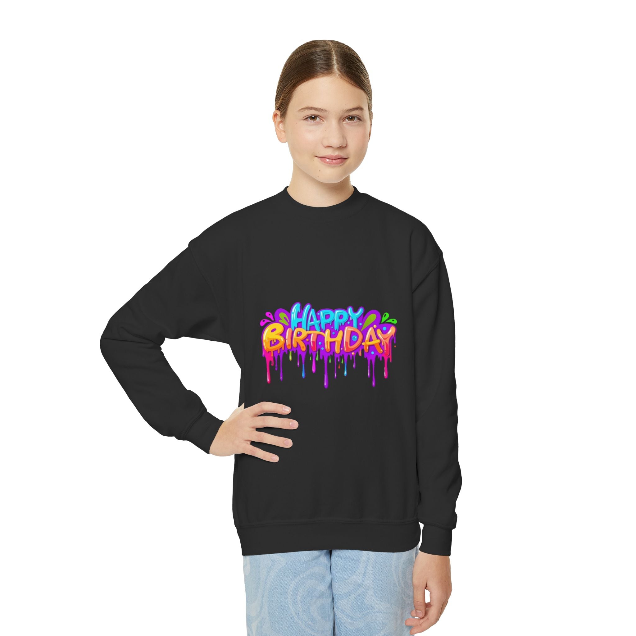 Happy Birthday Youth Crewneck Sweatshirt Personalize It!