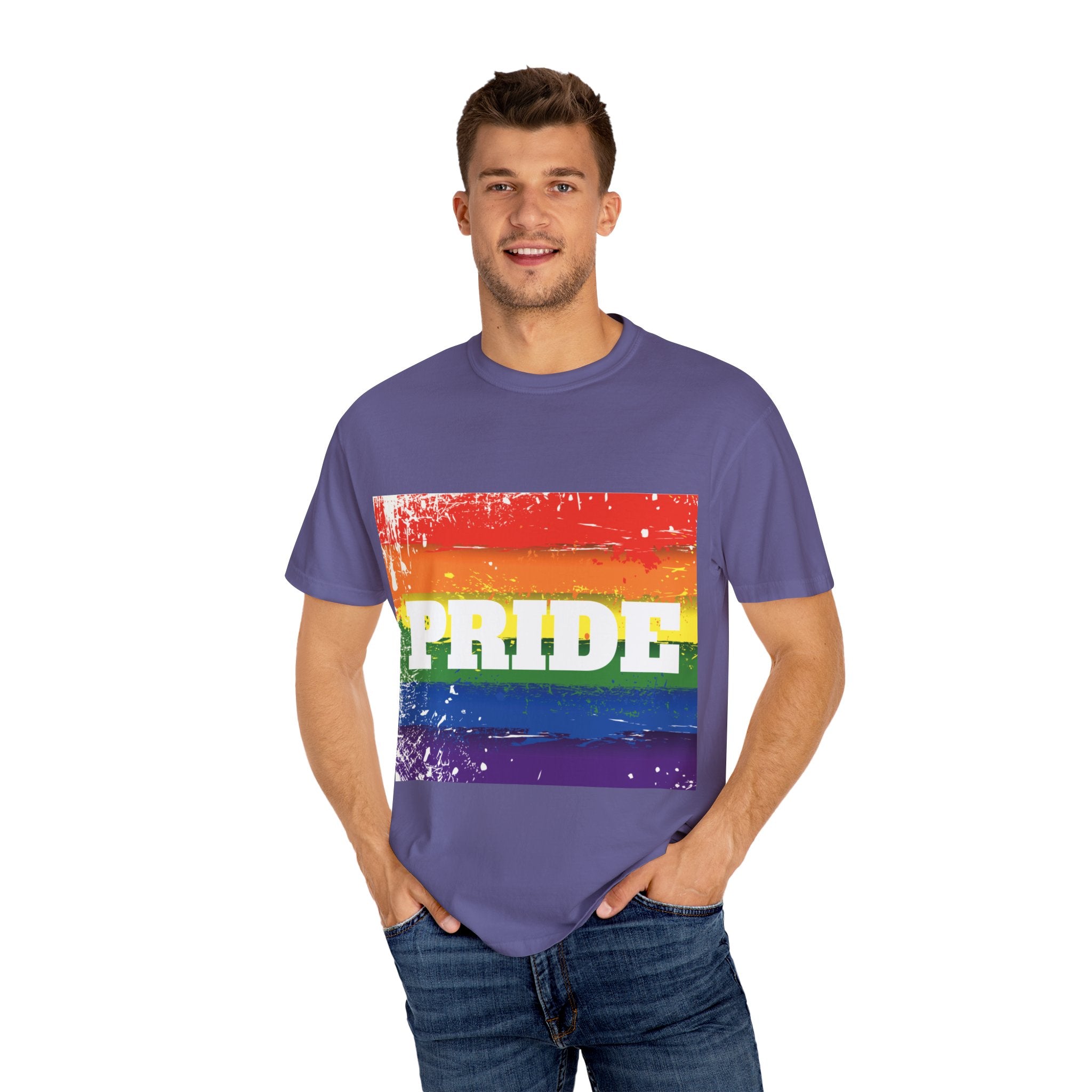 Pride Rainbow Unisex Garment-Dyed T-Shirt
