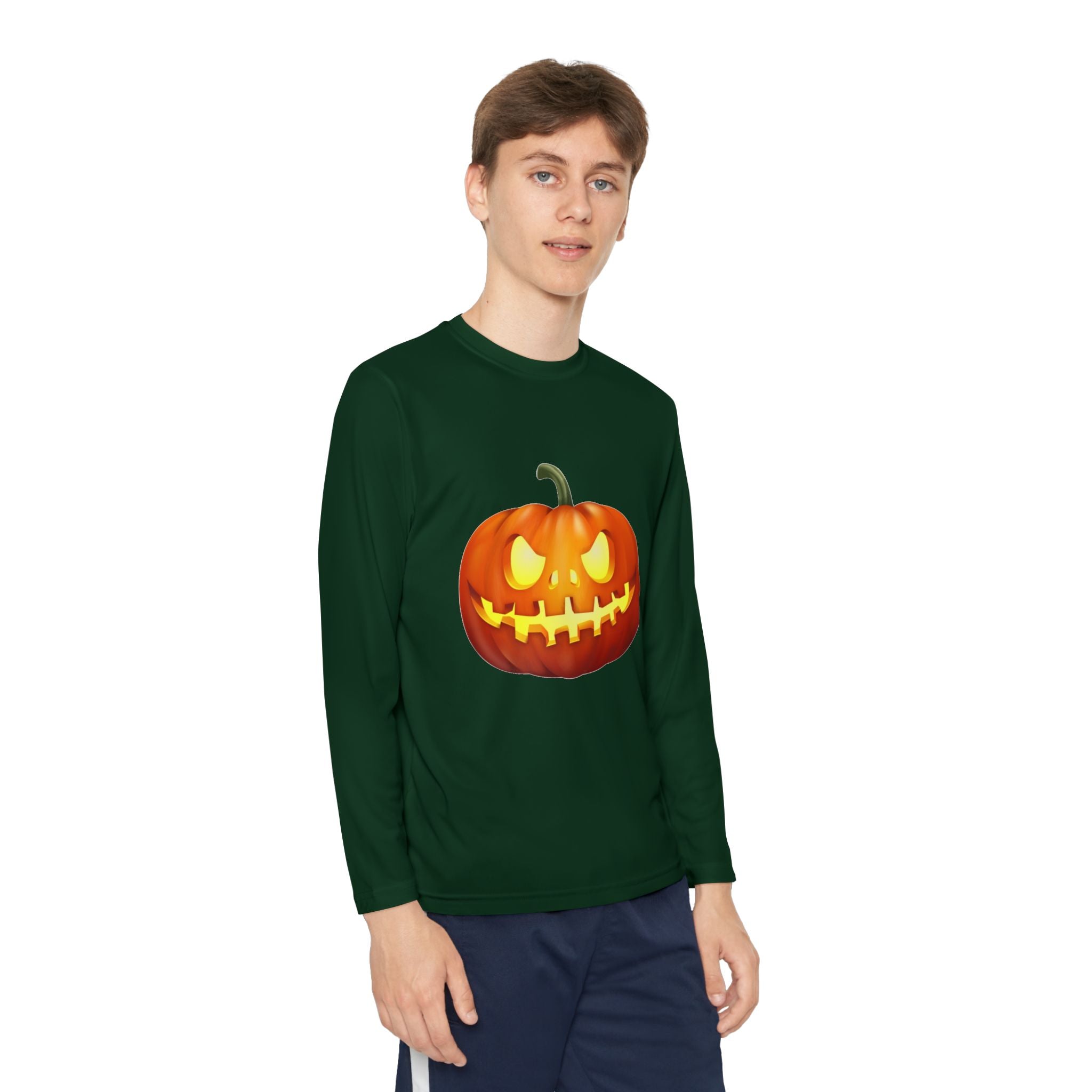 Halloween Pumpkin Youth Long Sleeve Competitor T-Shirt