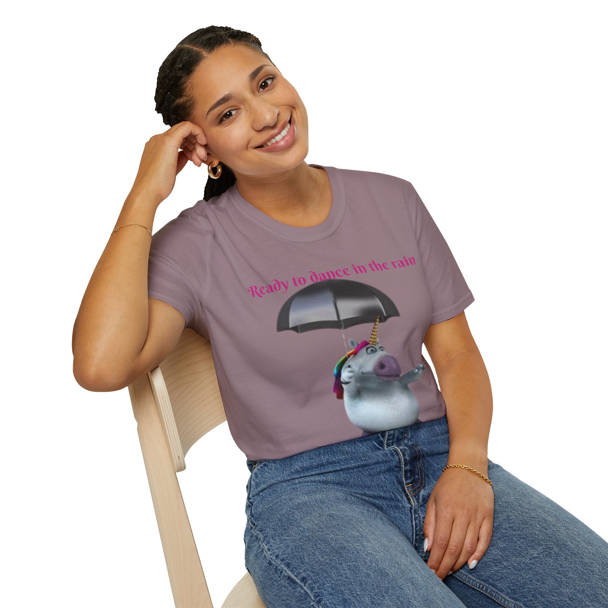 Ready to Dance In The Rain With A Splash Of Style Unicorn Unisex Softstyle T-Shirt