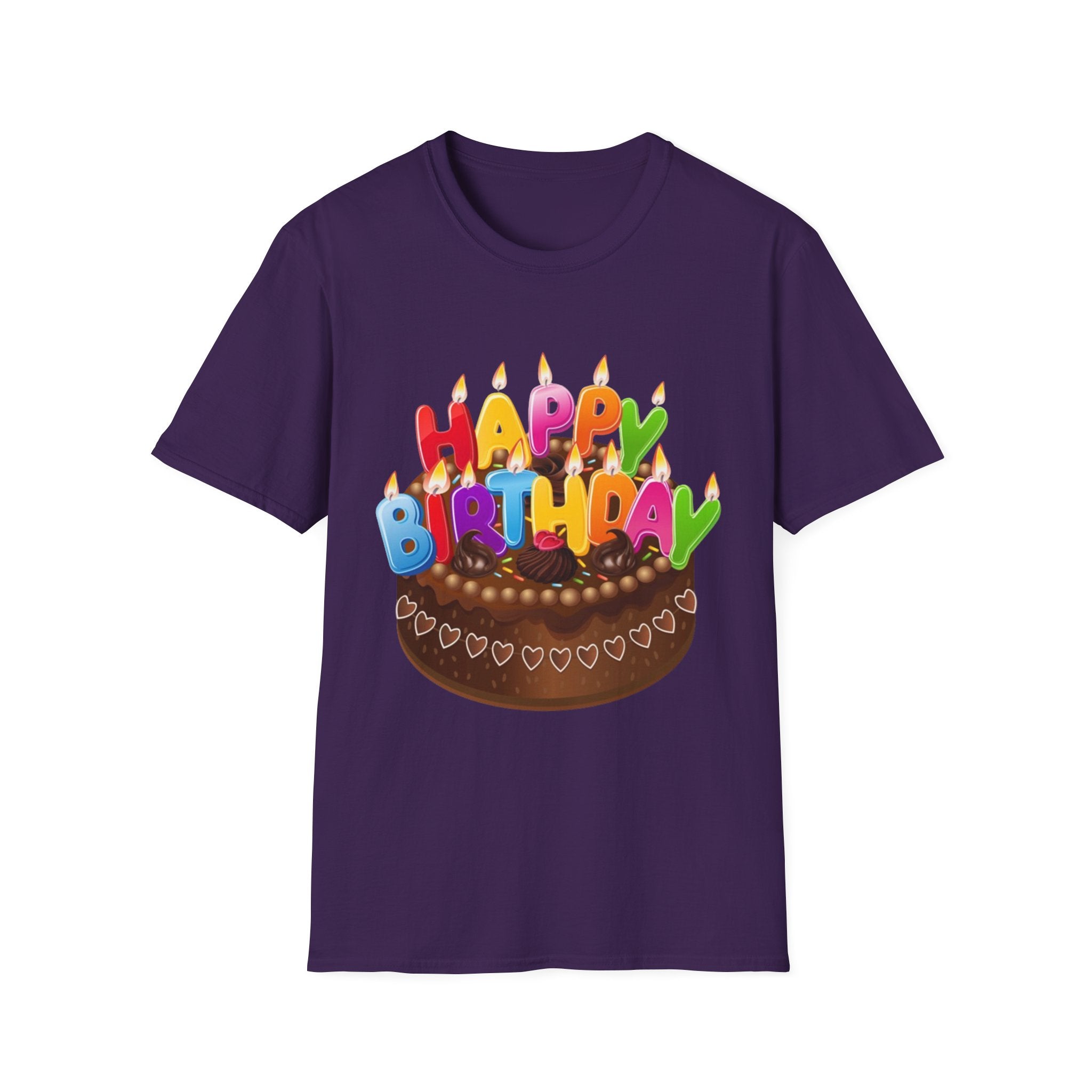 Happy Birthday Cake Unisex Softstyle T-Shirt Personalize It!