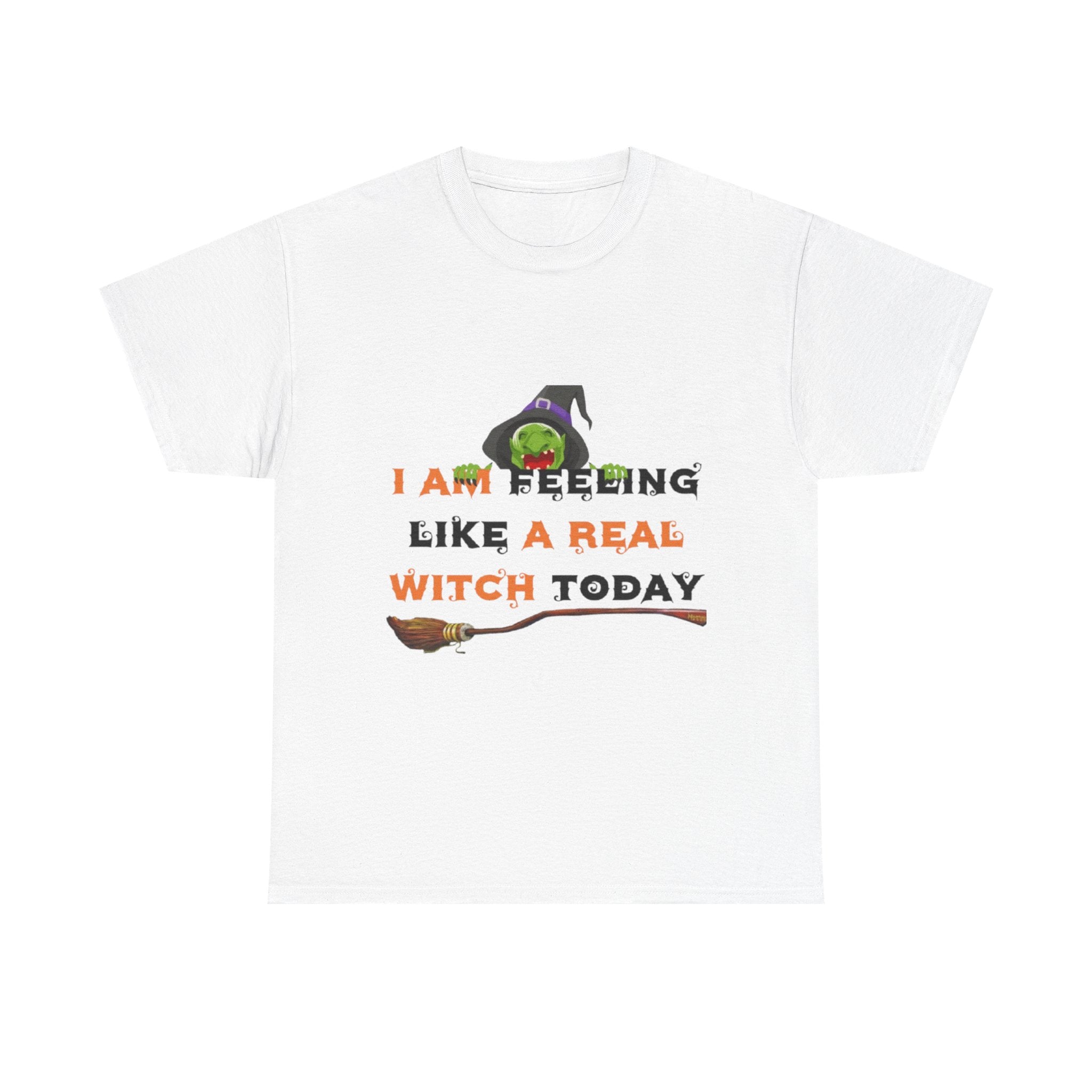 I Am Feeling Like A Real Witch Today Unisex Heavy Cotton Short Sleeve T-Shirt