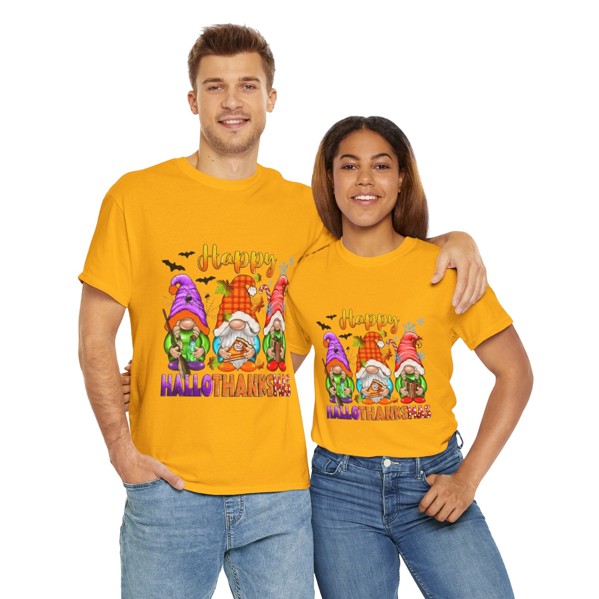 Happy Hallothanksmas Unisex Heavy Cotton T-Shirt