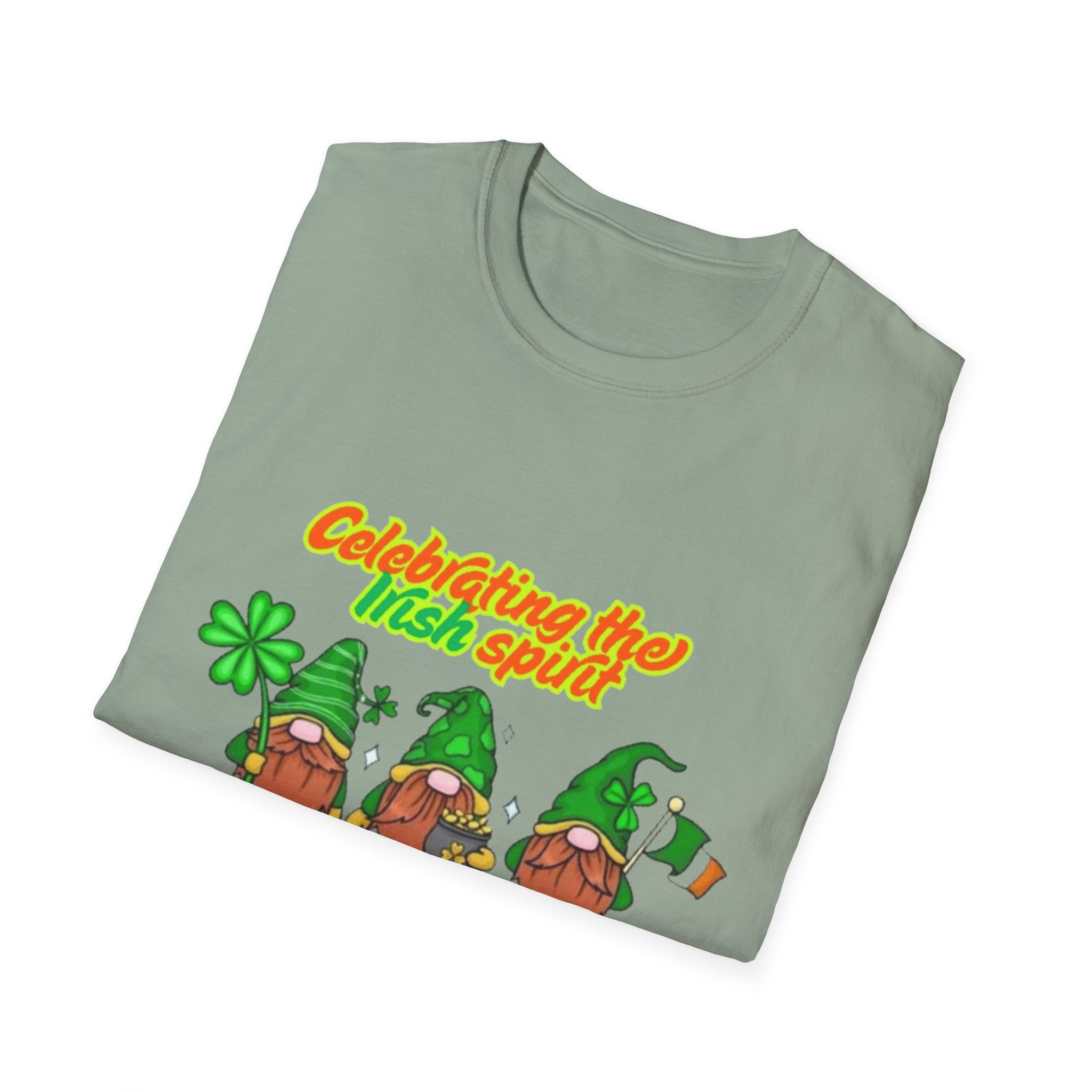 Celebrating the Irish Spirit One Gnome At A Time Unisex Softstyle T-Shirt