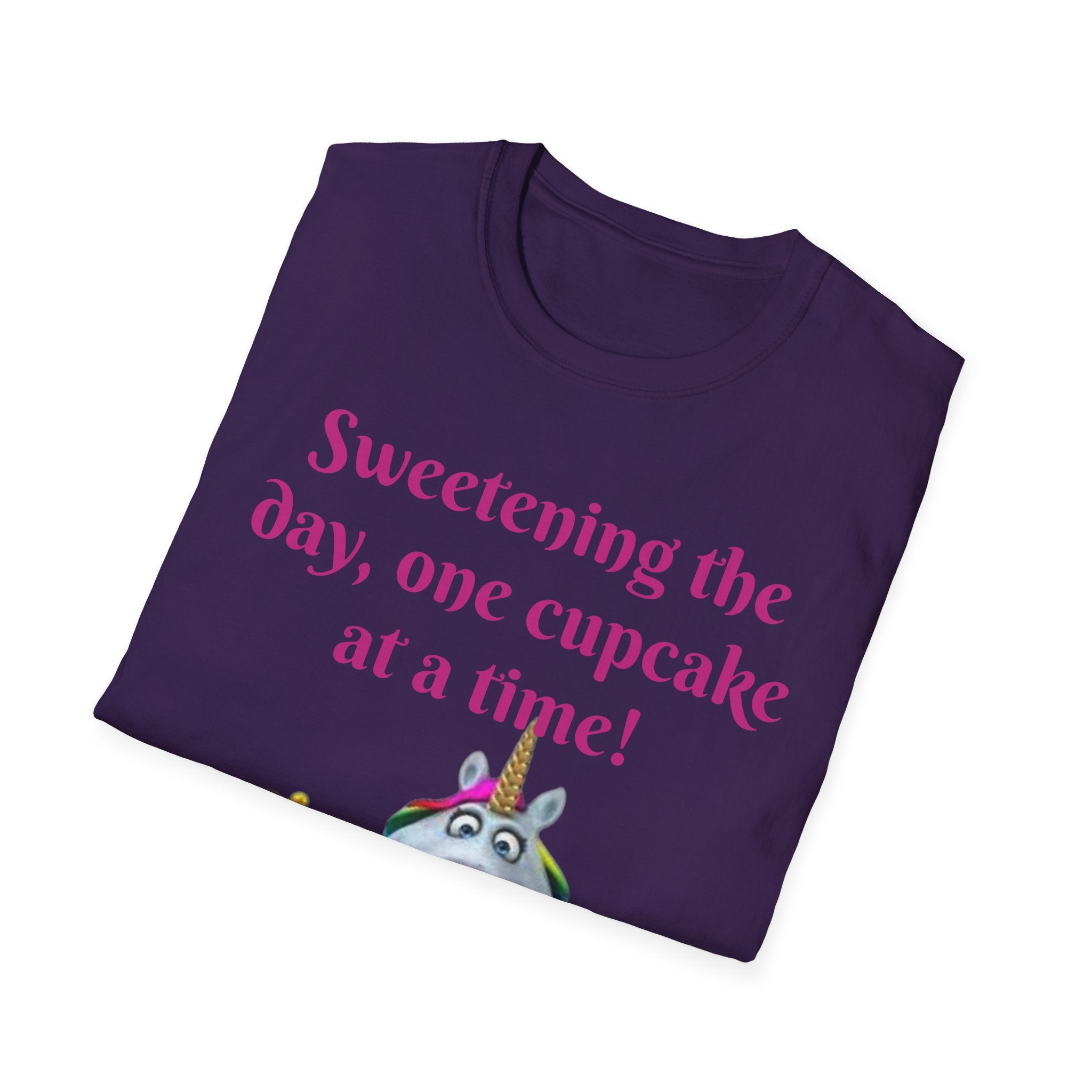 Sweetening The Day, One Cupcake At A Time! Unicorn Unisex Softstyle T-Shirt