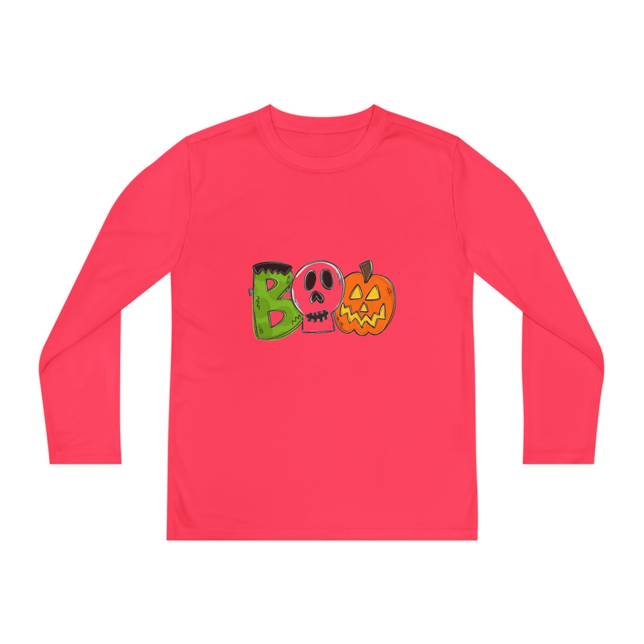 Youth Halloween Boo Long Sleeve Competitor T-Shirt