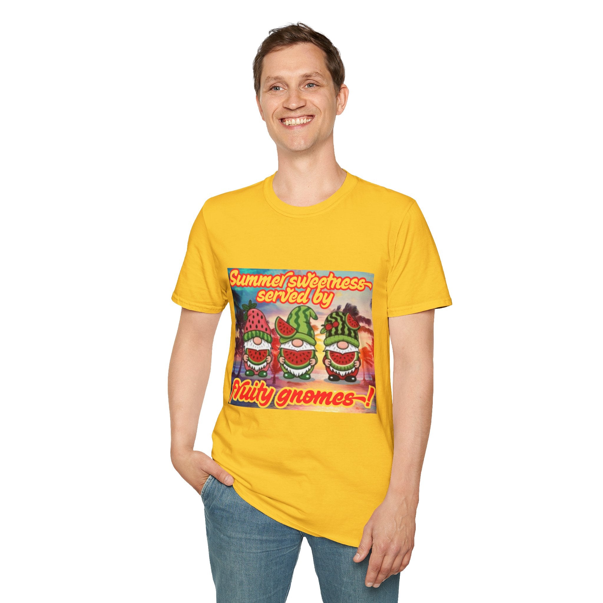 Summer Sweetness Served By Fruity Gnomes Unisex Softstyle T-Shirt