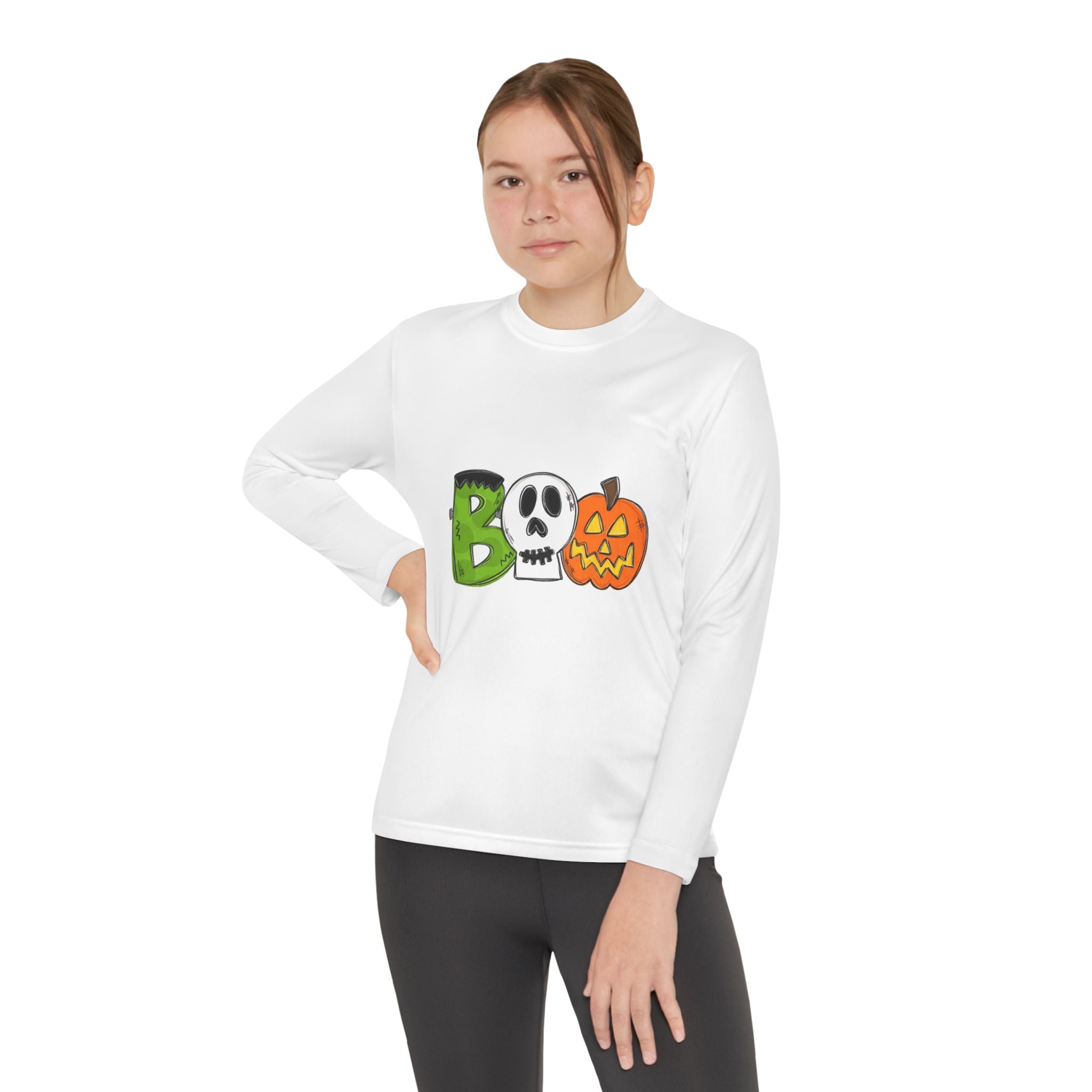 Youth Halloween Boo Long Sleeve Competitor T-Shirt