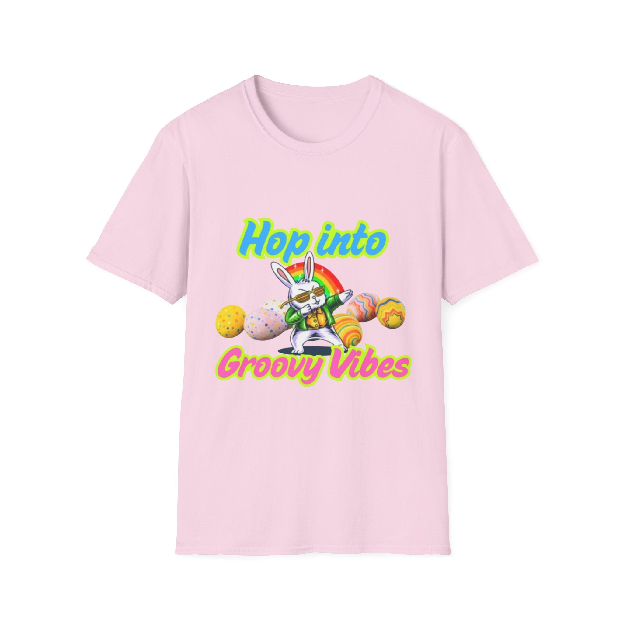 Hop Into Groovy Vibes Bunny Unisex Softstyle T-Shirt