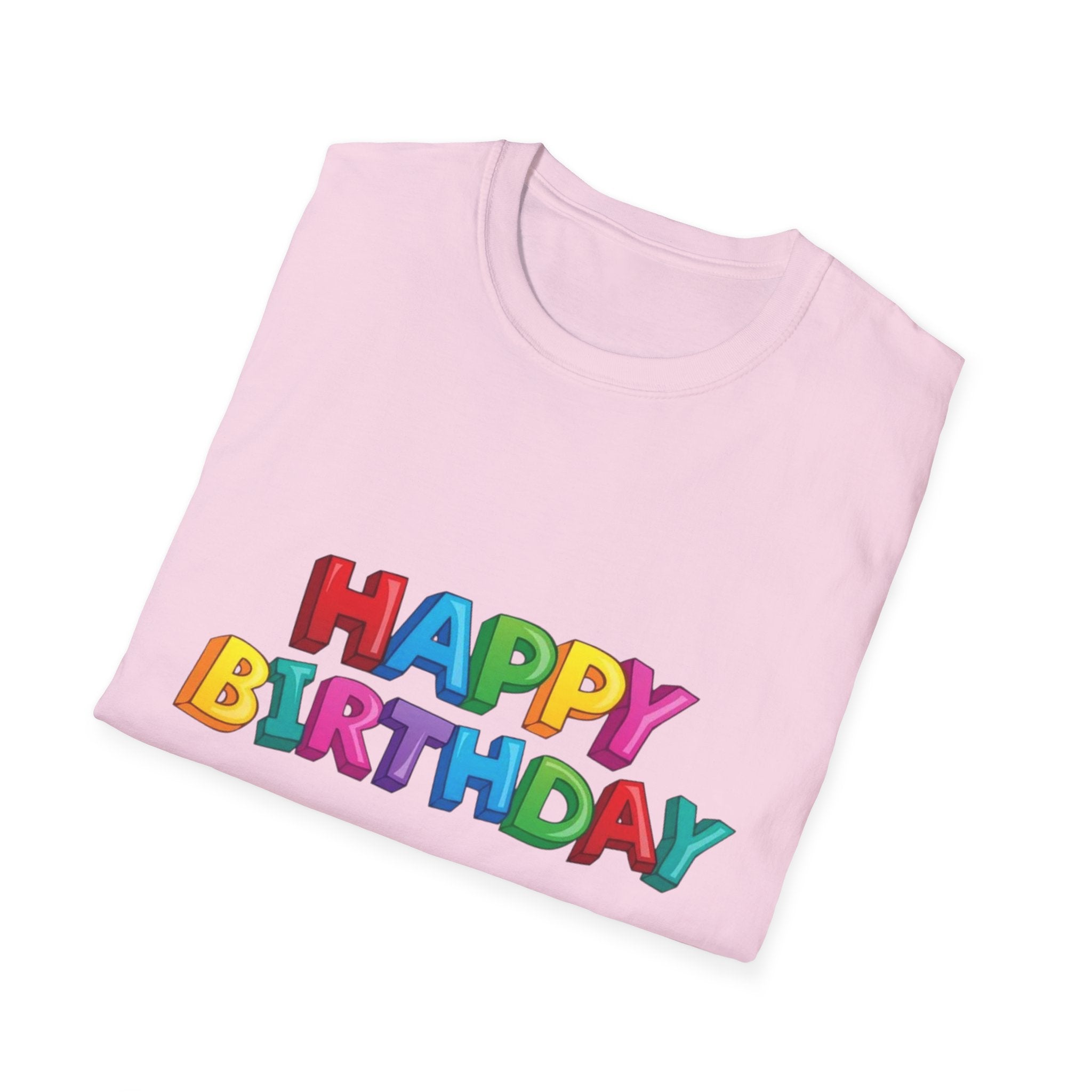 Happy Birthday Unisex Softstyle T-Shirt-Personalize It!