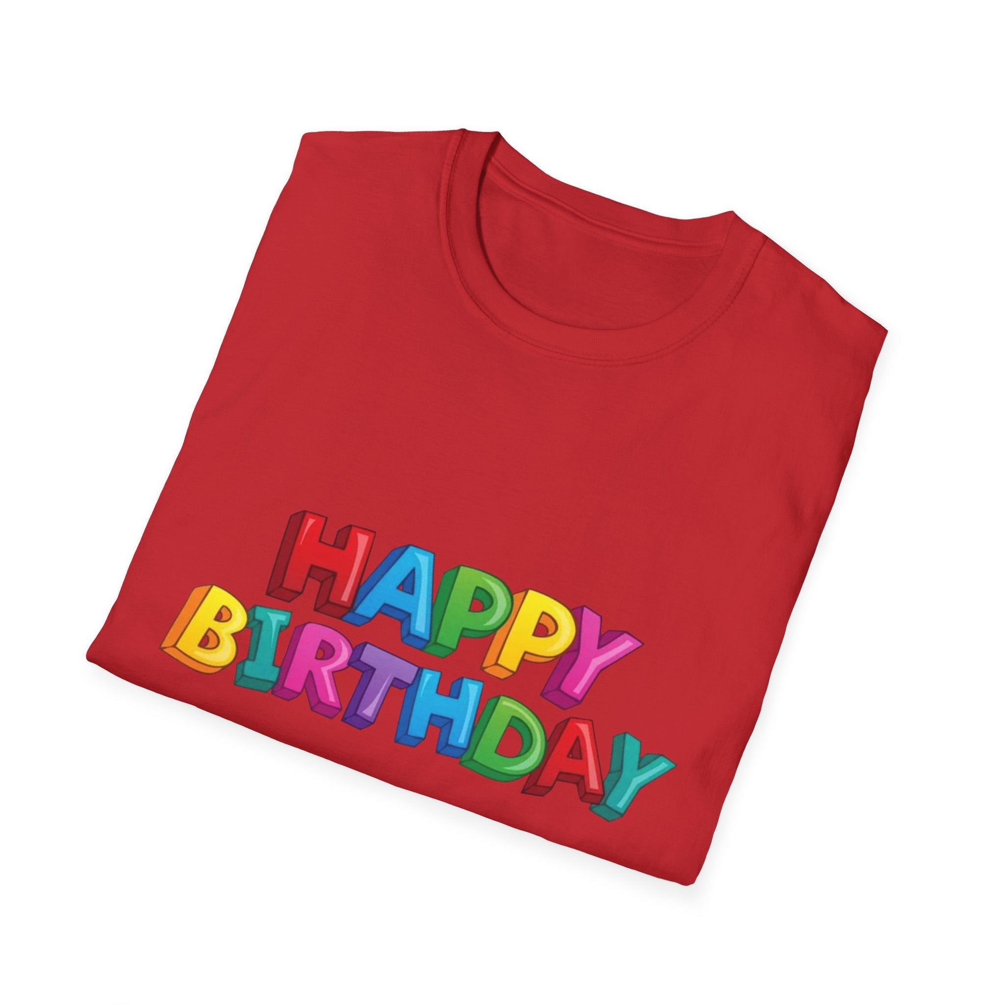 Happy Birthday Unisex Softstyle T-Shirt-Personalize It!