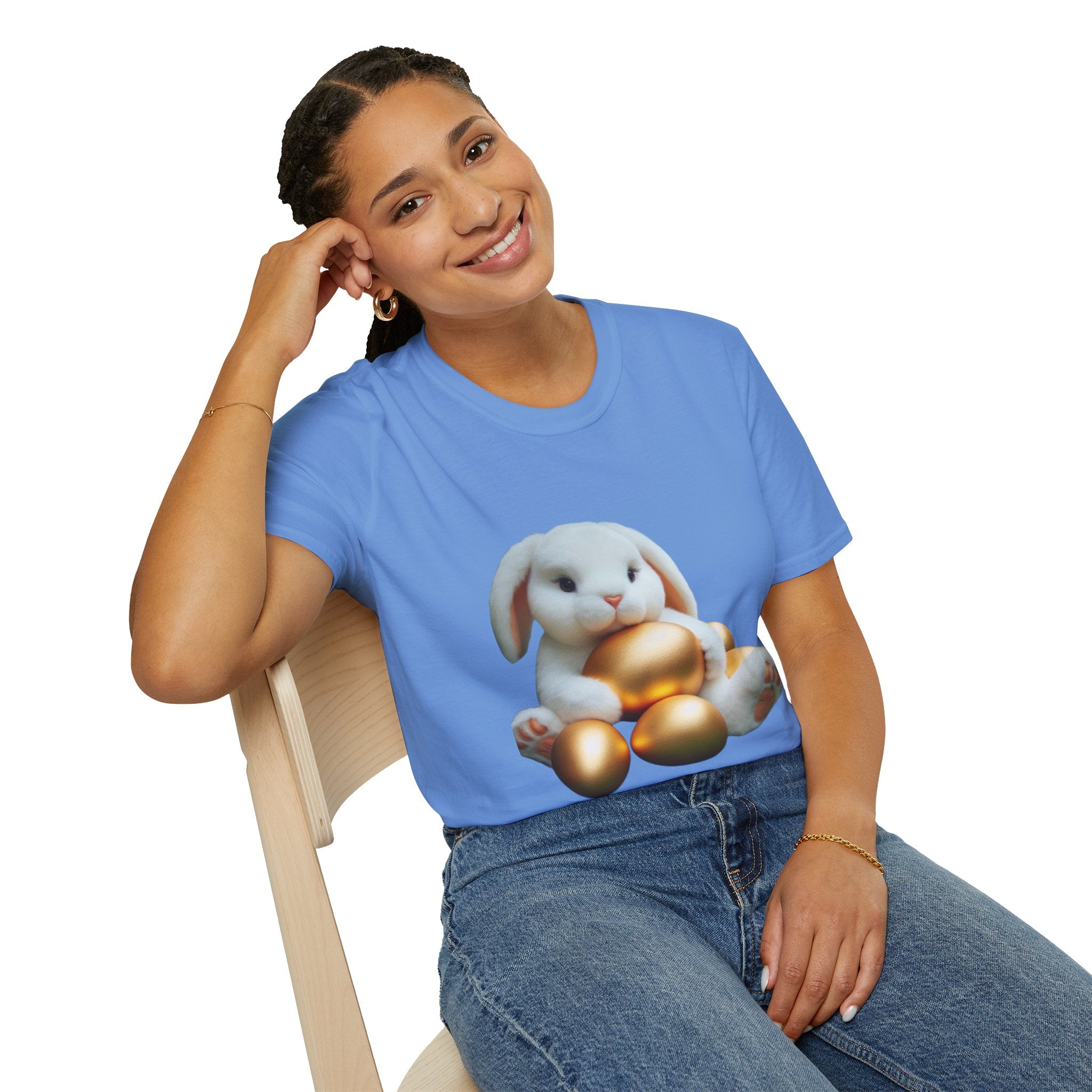 Easter Bunny And His Golden Eggs Unisex Softstyle T-Shirt