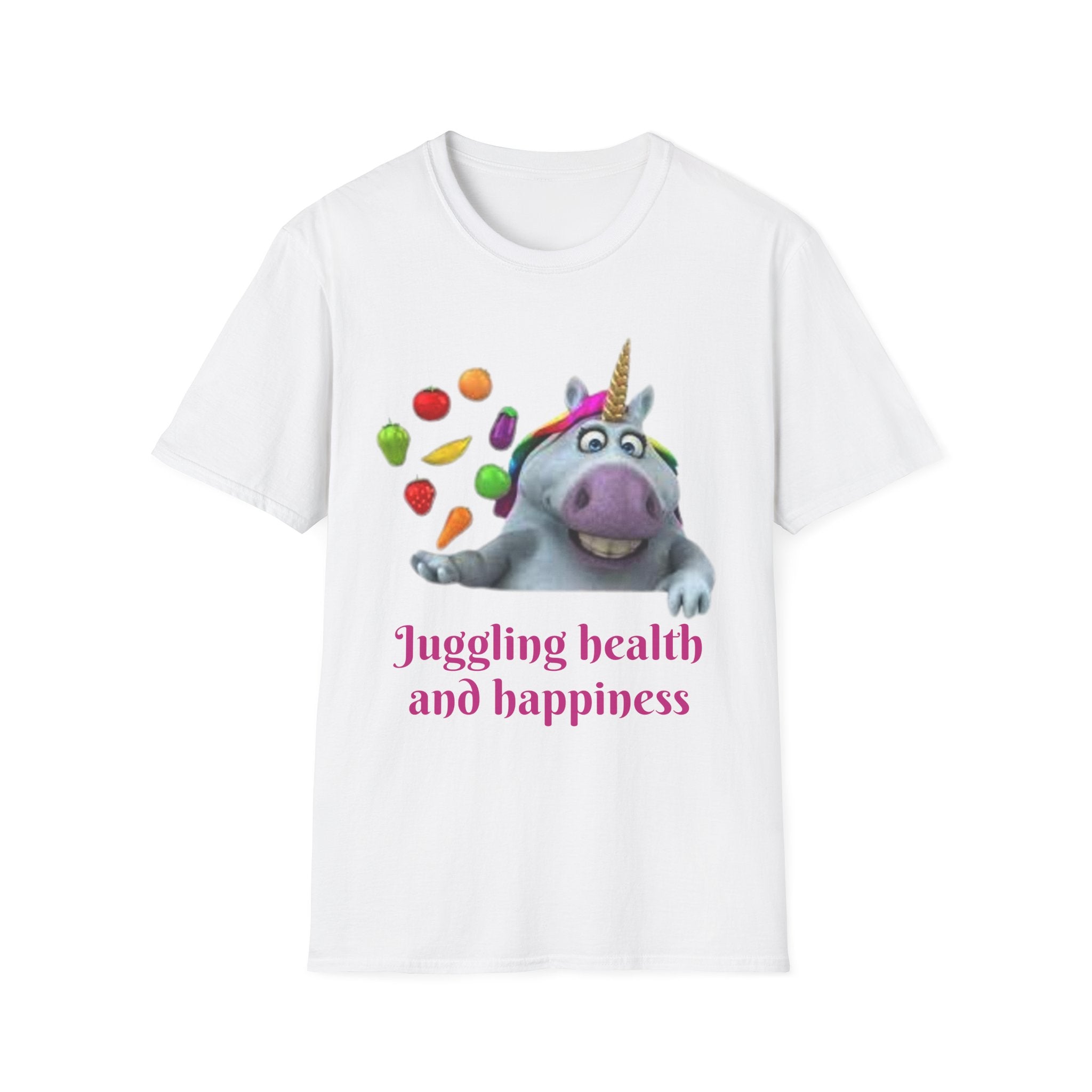 Juggling Health And Happiness Unicorn Unisex Softstyle T-Shirt