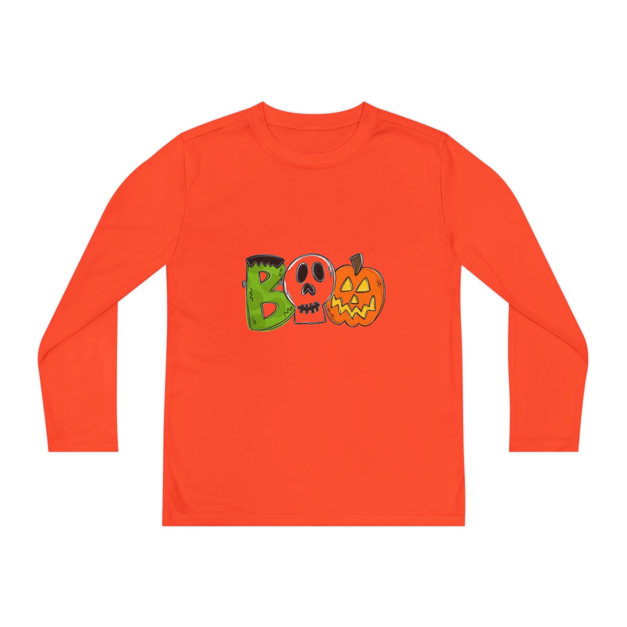 Youth Halloween Boo Long Sleeve Competitor T-Shirt