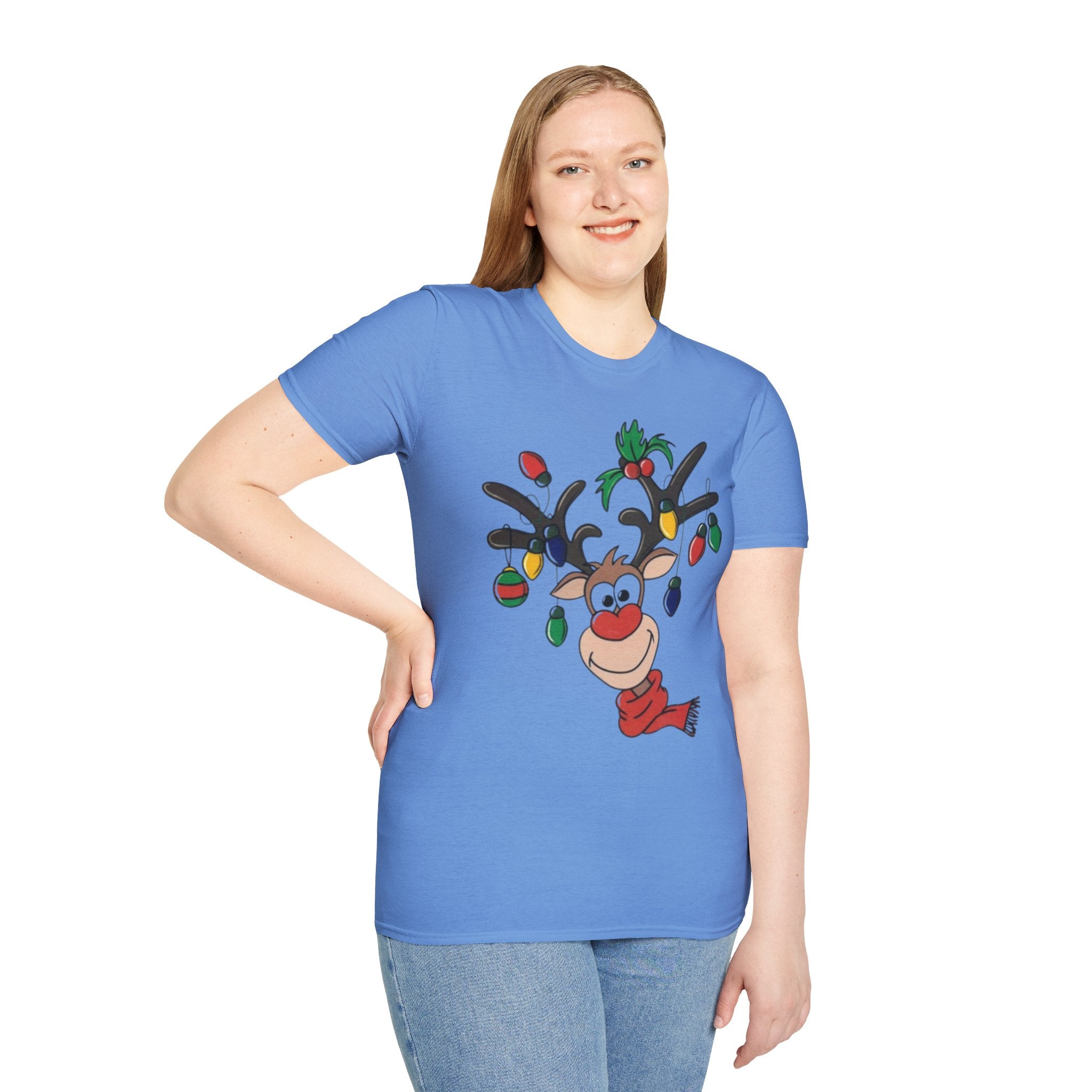 Festive Reindeer Unisex Softstyle T-Shirt