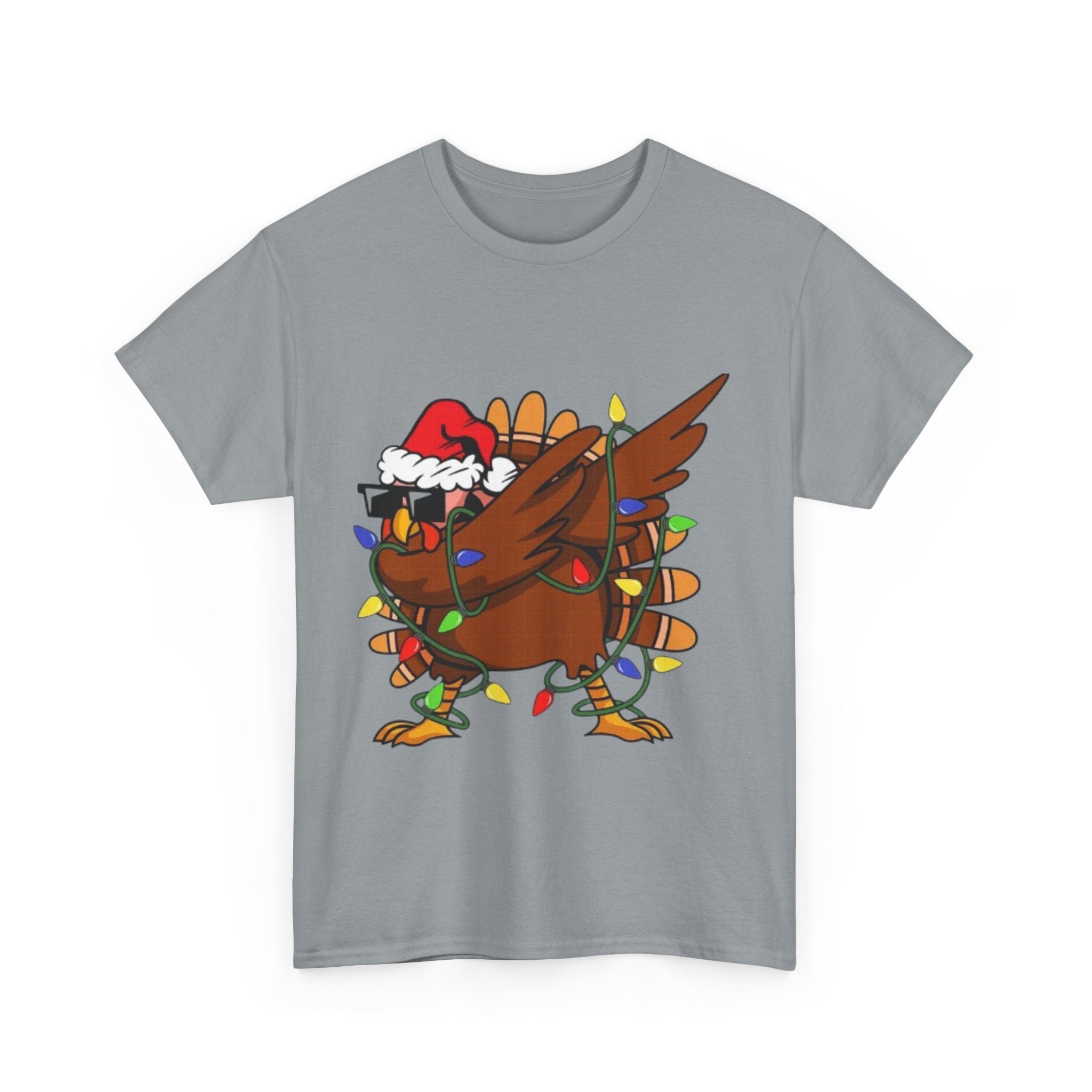 Dabbing Christmas Turkey Unisex Heavy Cotton T-Shirt