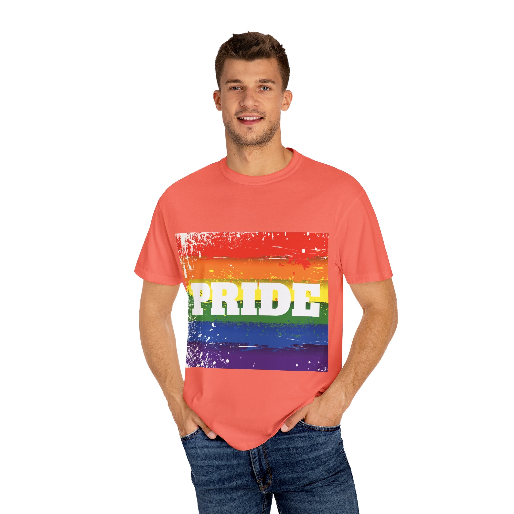 Pride Rainbow Unisex Garment-Dyed T-Shirt