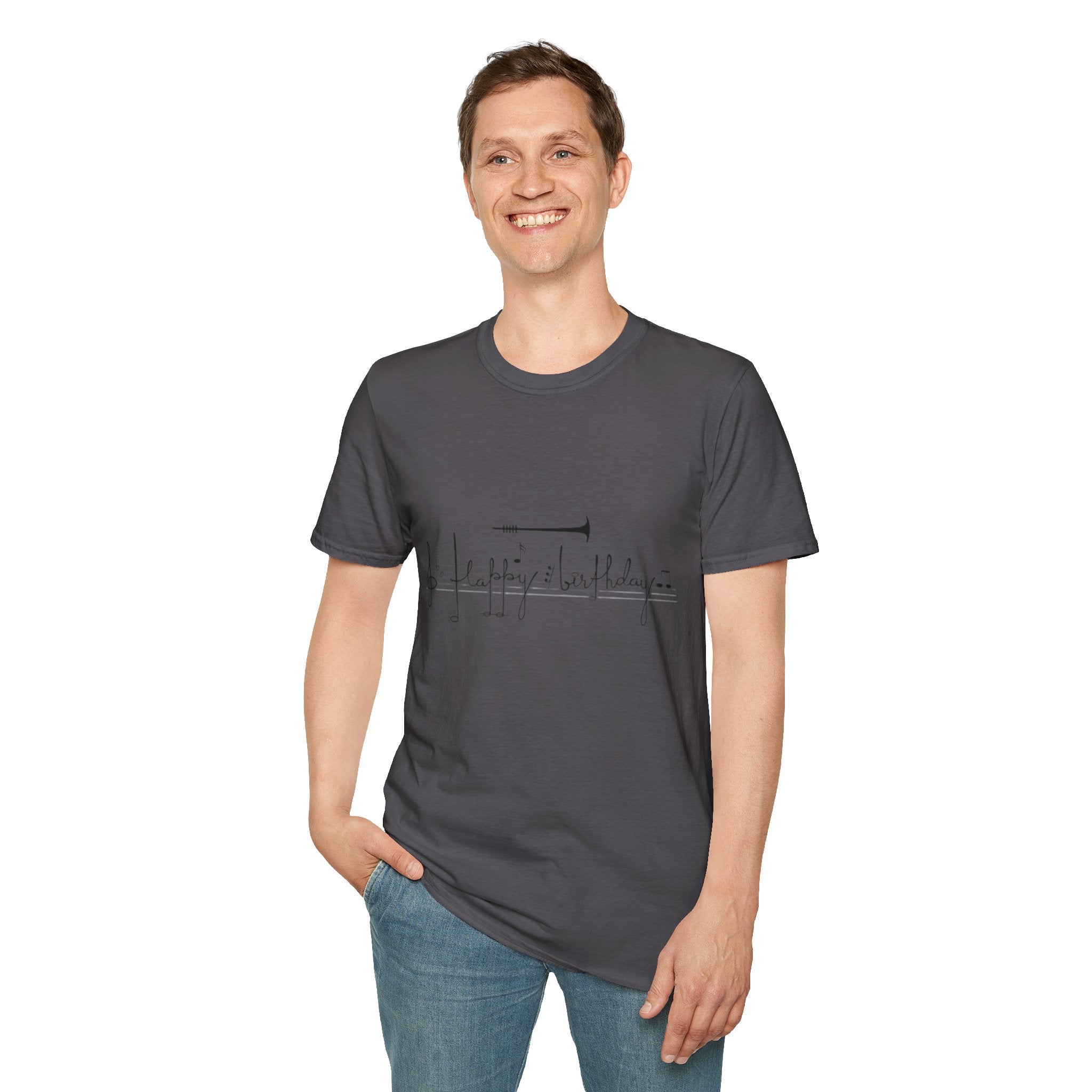 Music Note Birthday Unisex Softstyle T-Shirt-Personalize It!
