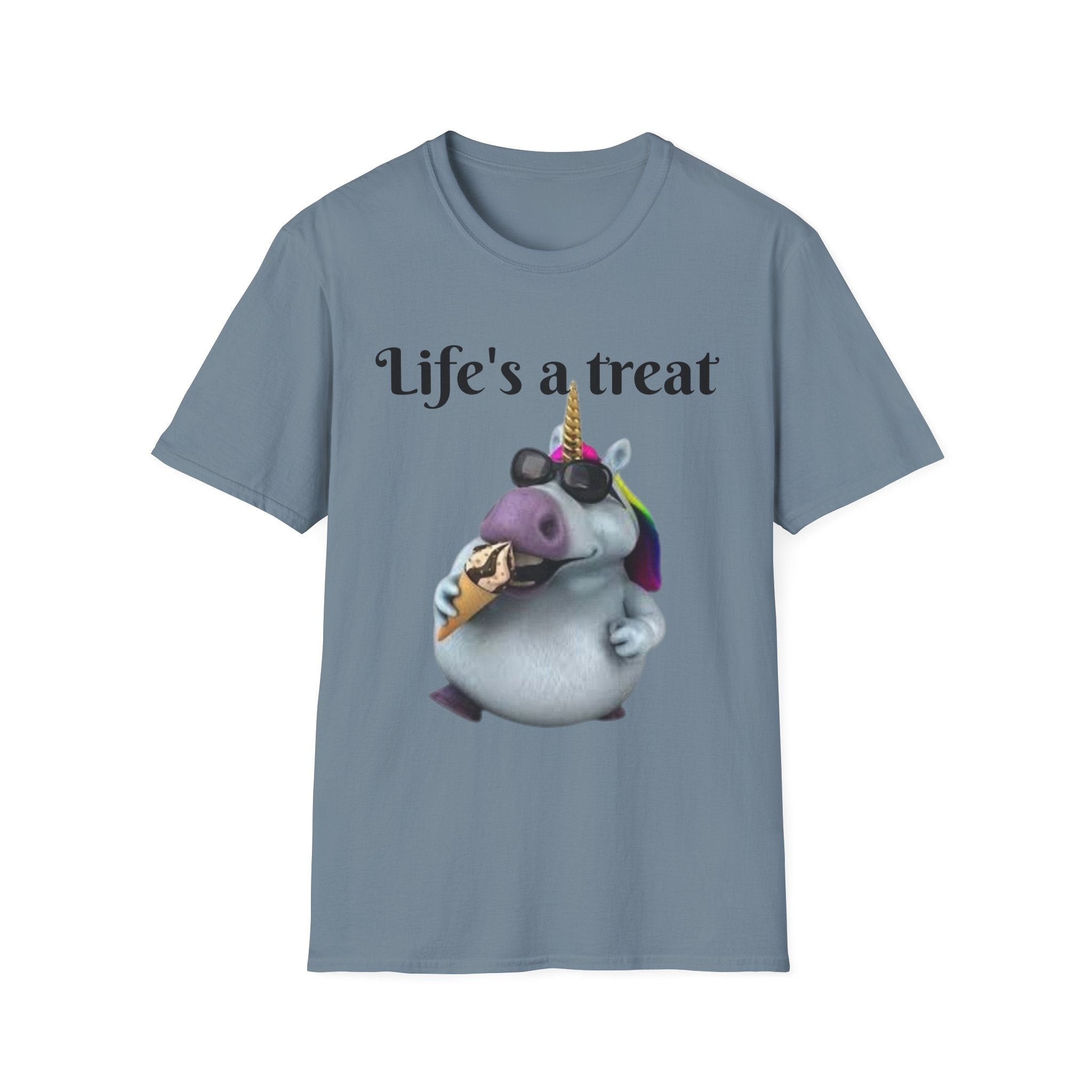 Life's A Treat Unicorn Unisex Softstyle T-Shirt